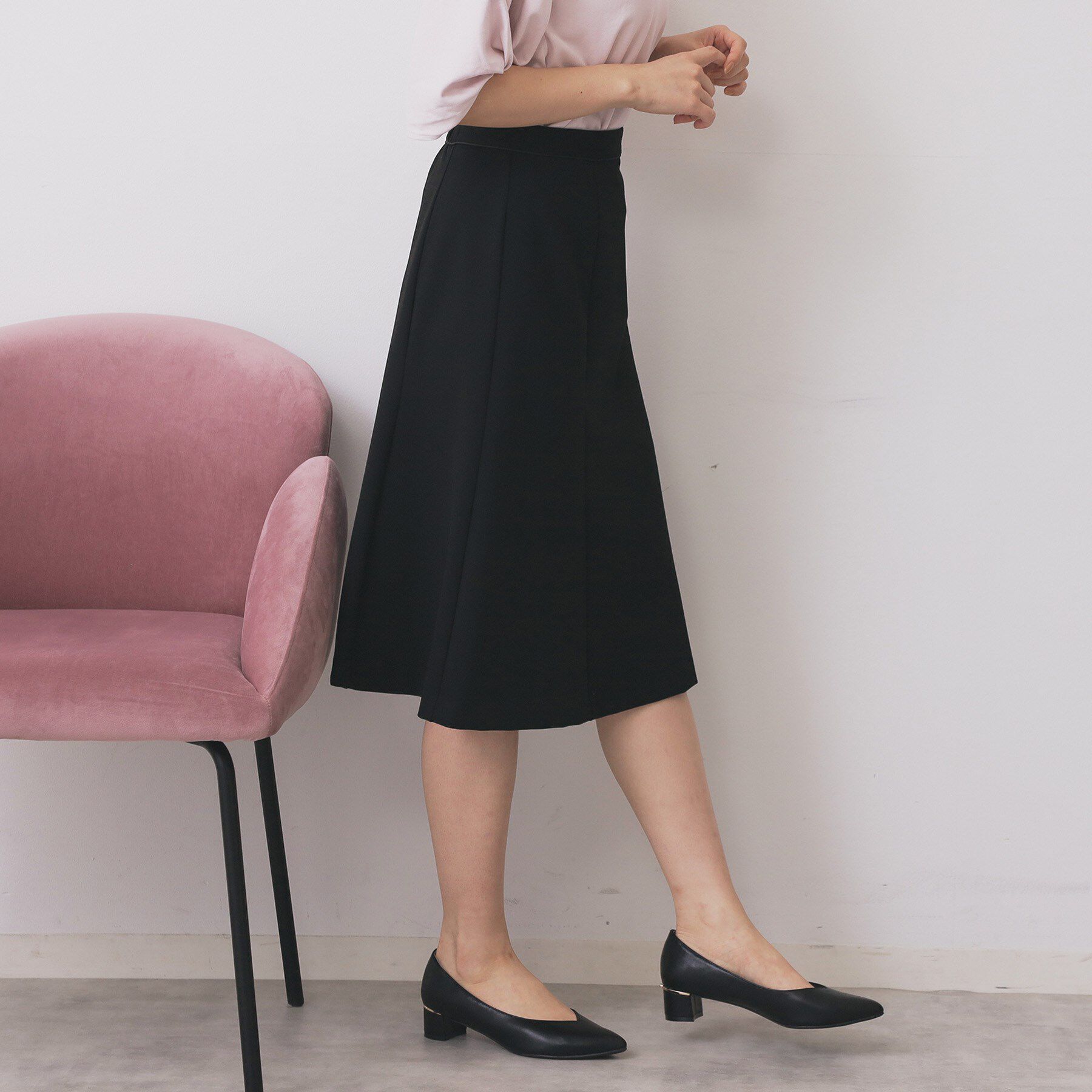 index「《S-3Lサイズ》ストレッチセミフレアスカート/セットアップ対応【洗える/イージーアイロン】」|スカート|