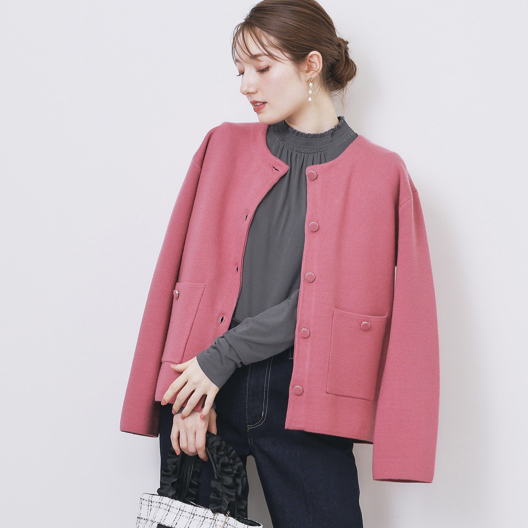 index「シャーリングデザイントップス【洗濯機OK/吸湿発熱】」|Tシャツ・カットソー|