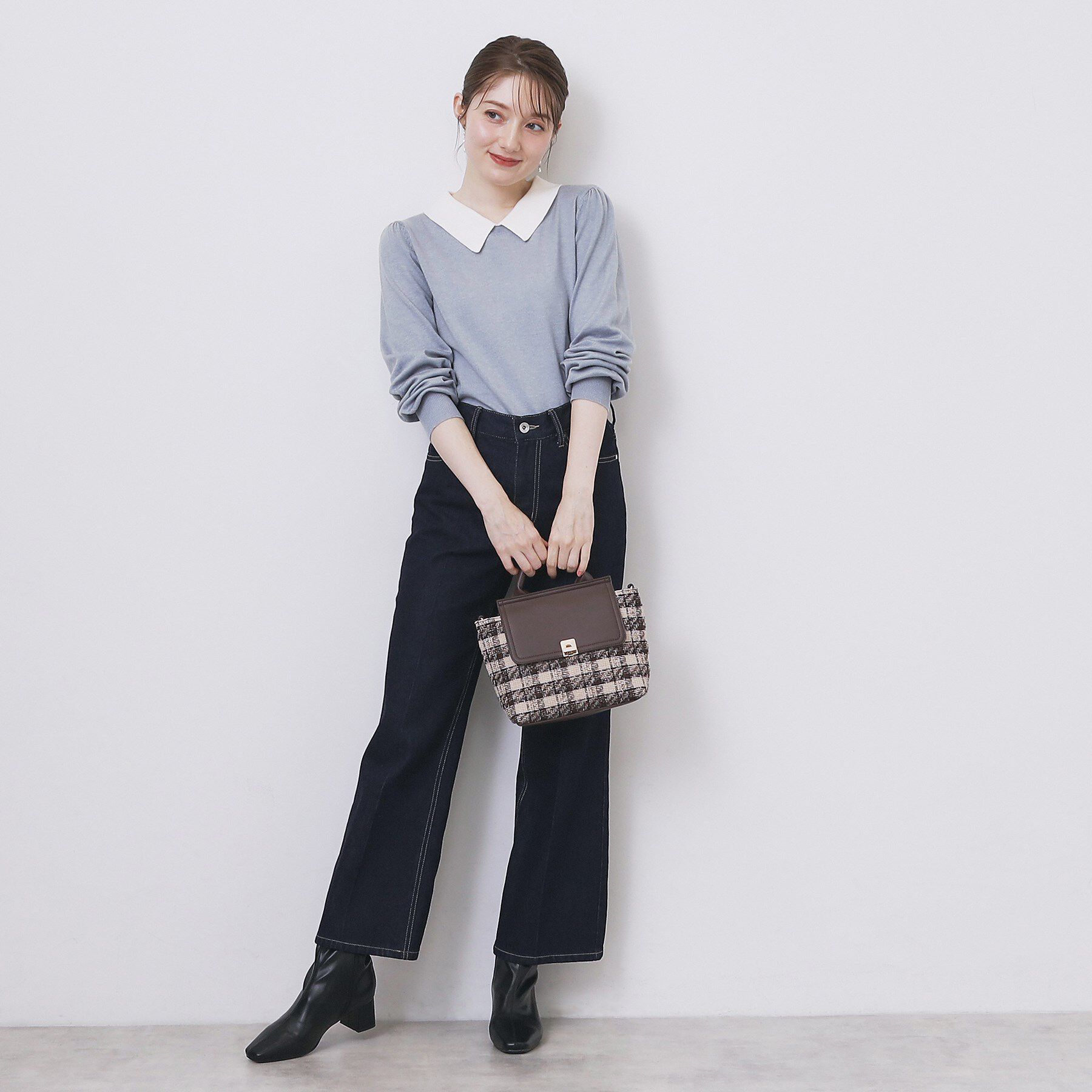 index「バイカラー衿付きニット【洗濯機OK】」|ニット・セーター|