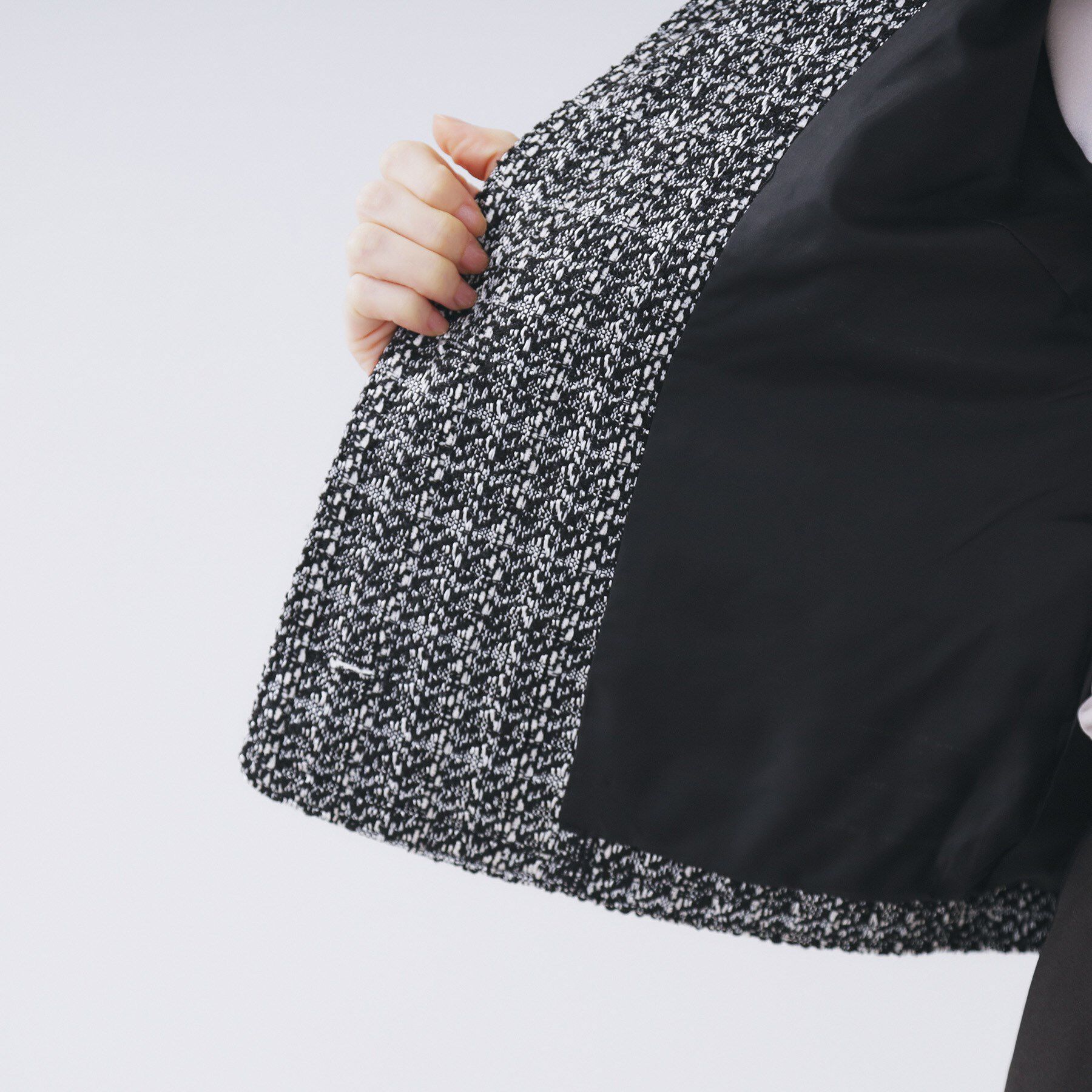 index「ファンシーツイードノーカラージャケット【洗える】」|ノーカラージャケット|