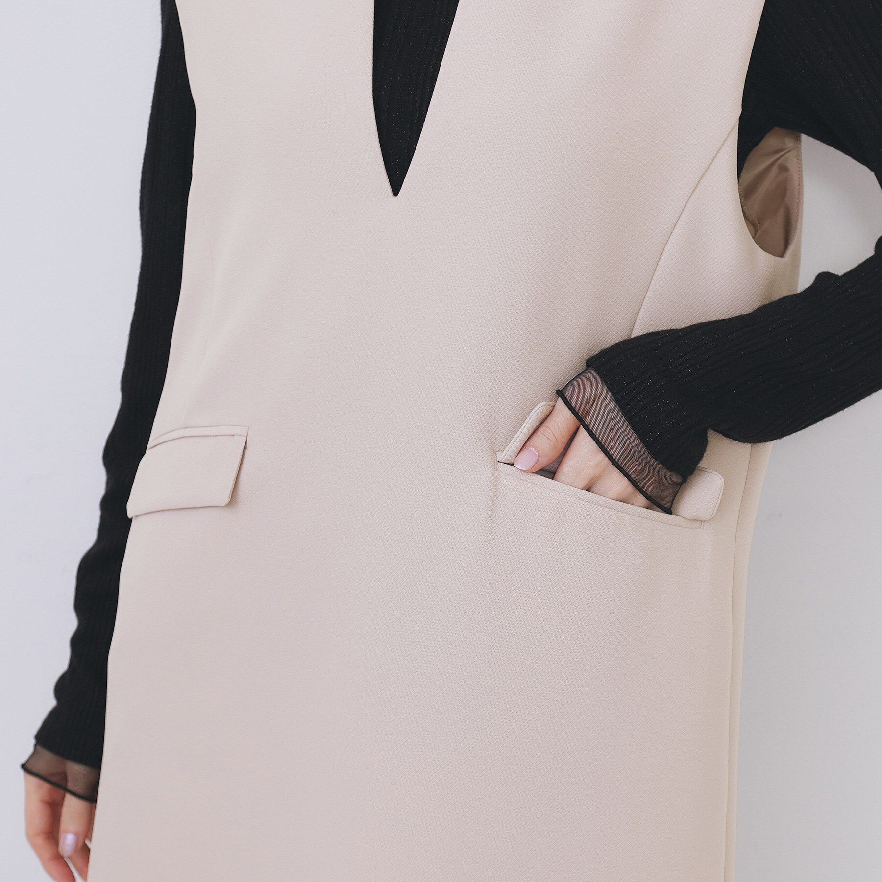 index「キーネックジャンスカ【洗濯機OK/防シワ/イージーアイロン】」|ワンピース|