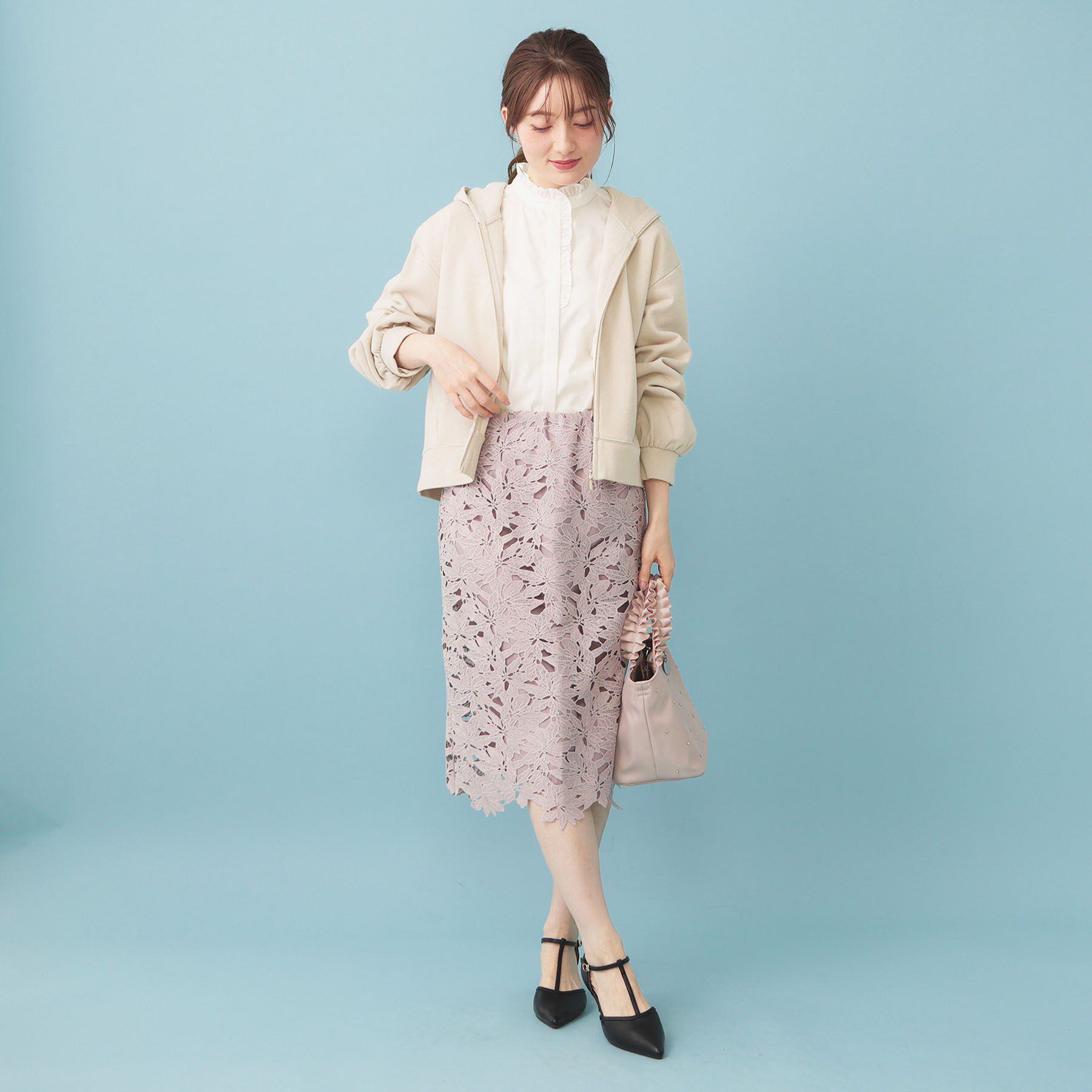 index「ラメ裏毛コンパクトジップパーカー【洗濯機OK】」|パーカー|