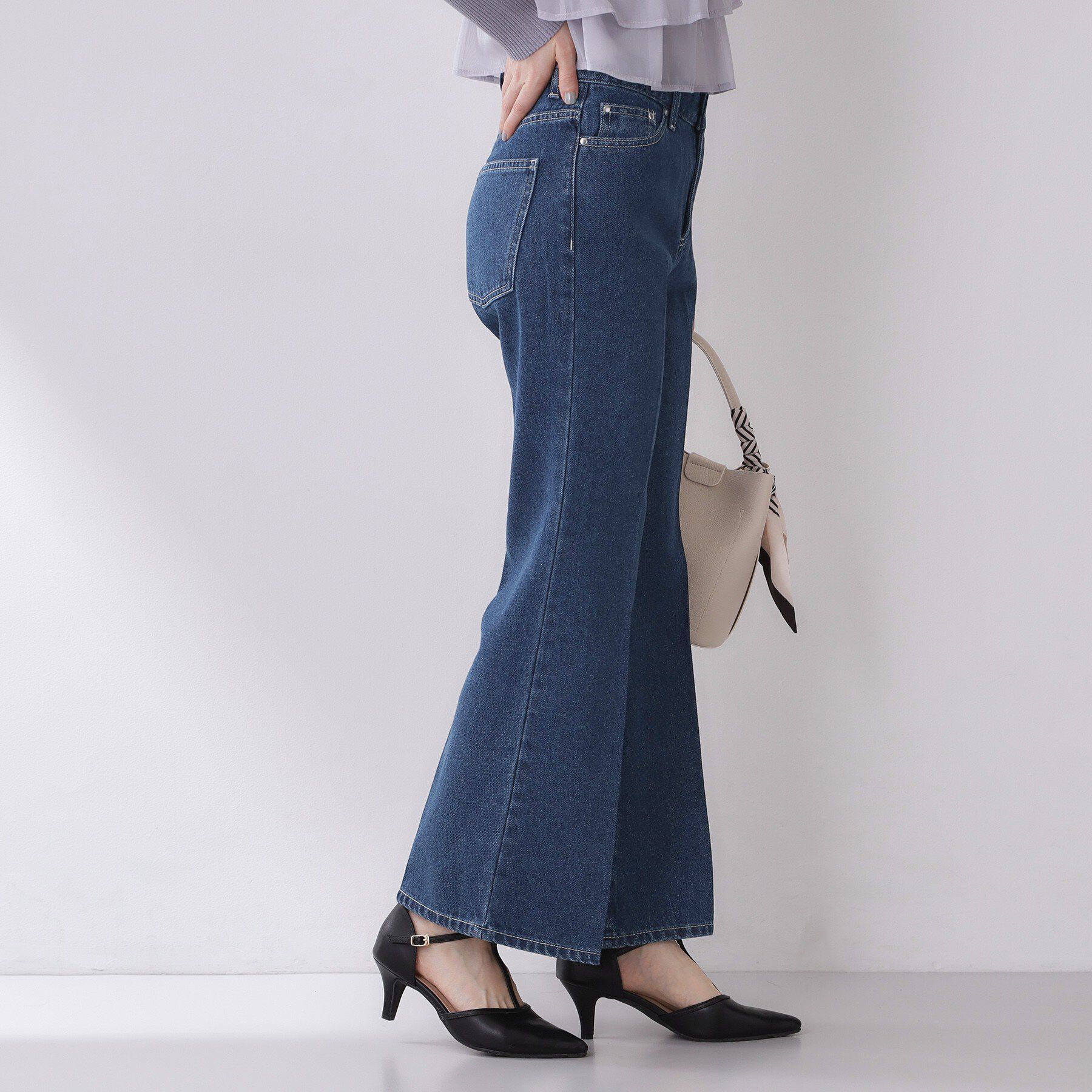 index「フレアデニムパンツ【洗濯機OK】」|デニム|