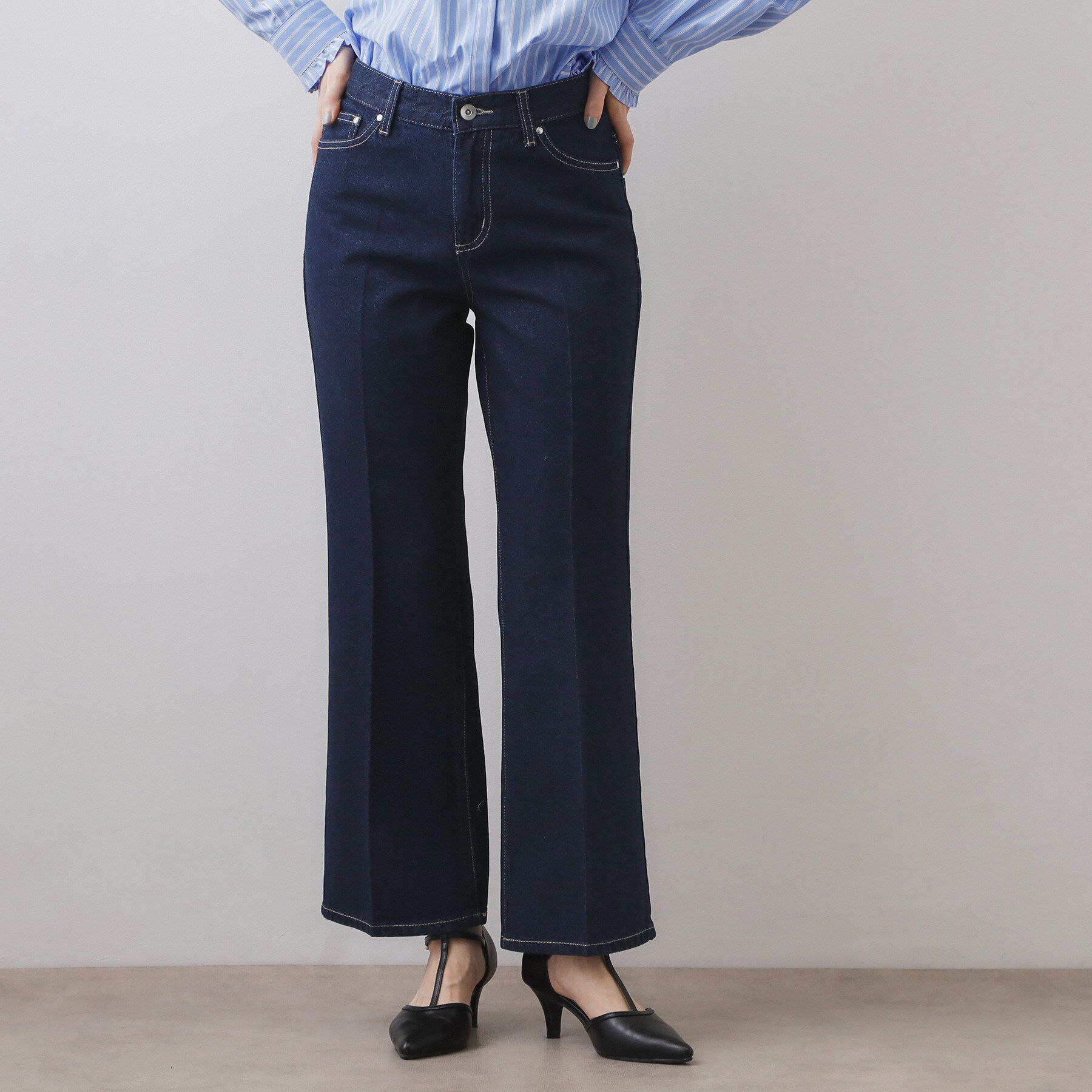 index「フレアデニムパンツ【洗濯機OK】」|デニム|