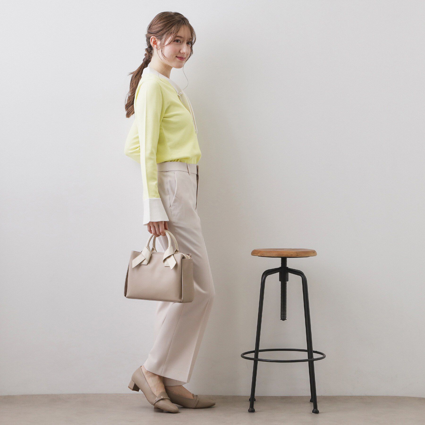 index「バイカラーボウタイパール調ニット【洗濯機OK】」|ニット・セーター|