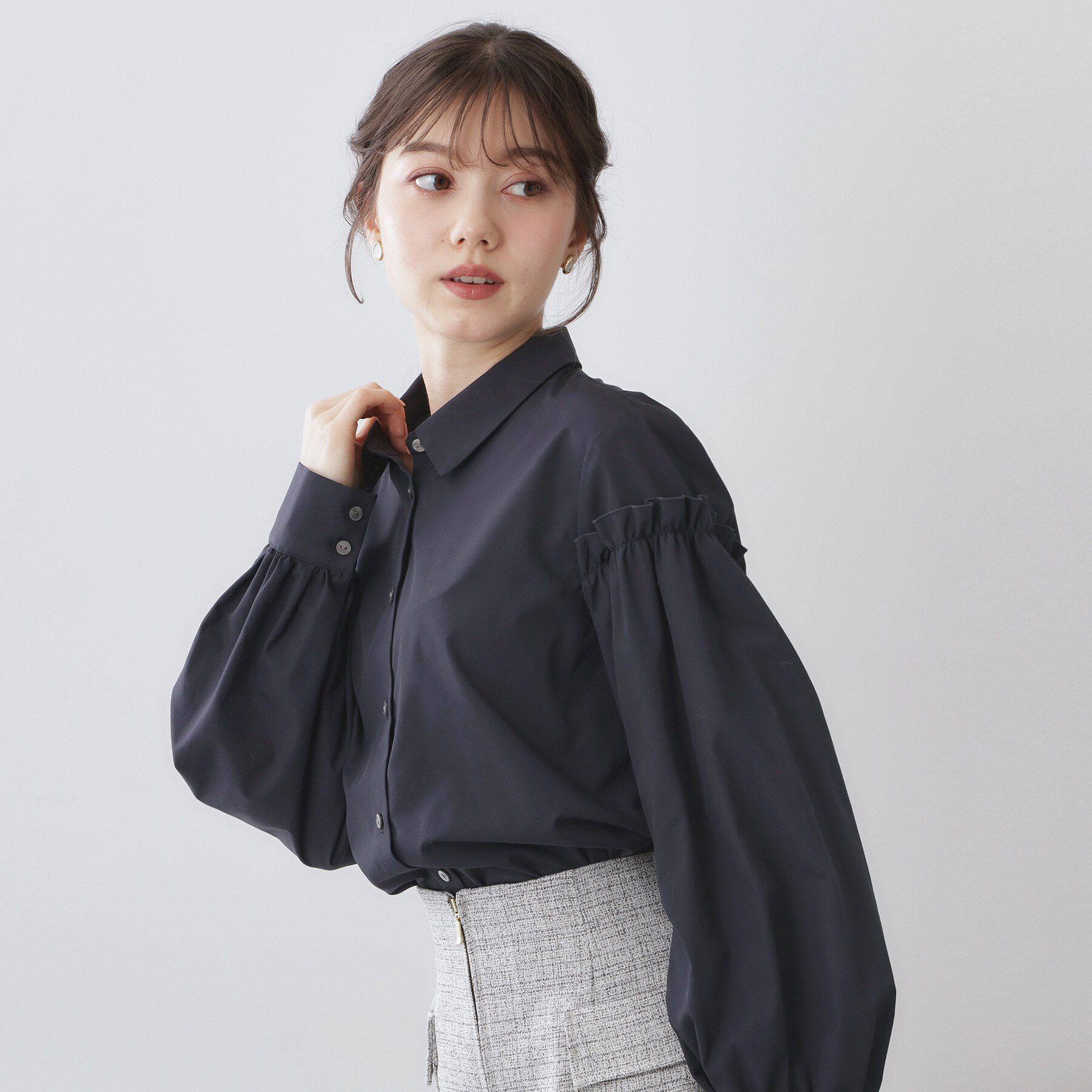 index「ボリュームスリーブブラウス【洗濯機OK】《5col》」|シャツ・ブラウス|