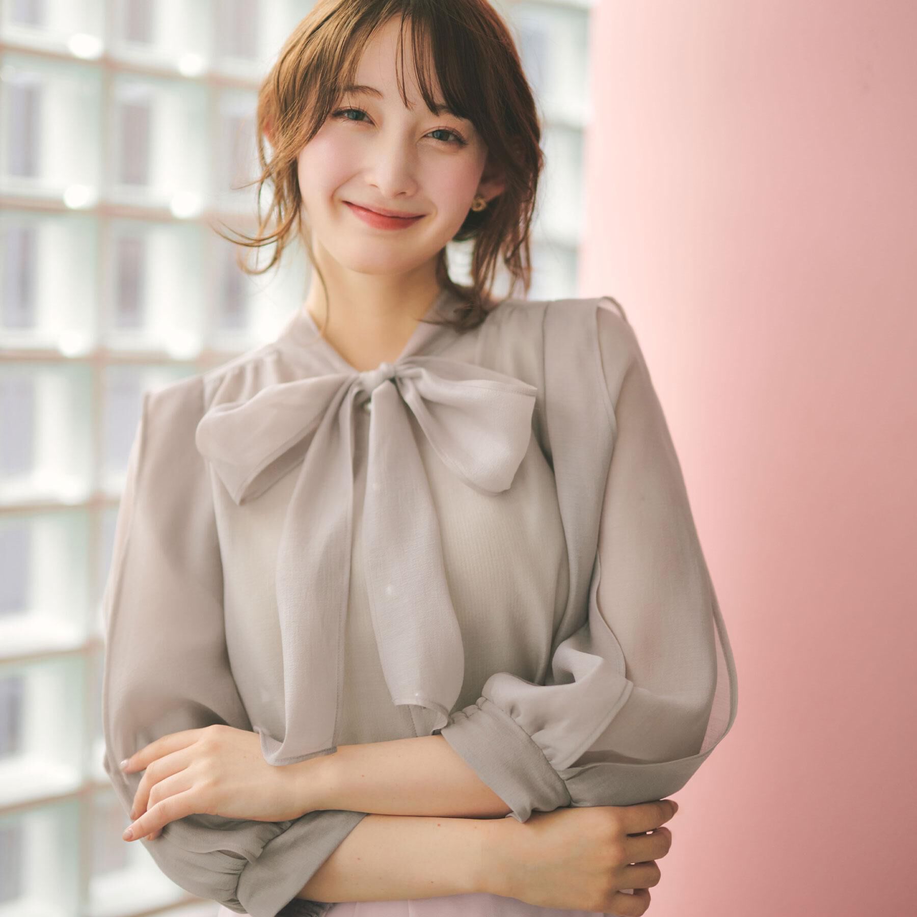 index「オーガンシアーリボンフリルブラウス【洗濯機OK/イージーアイロン】」|シャツ・ブラウス|