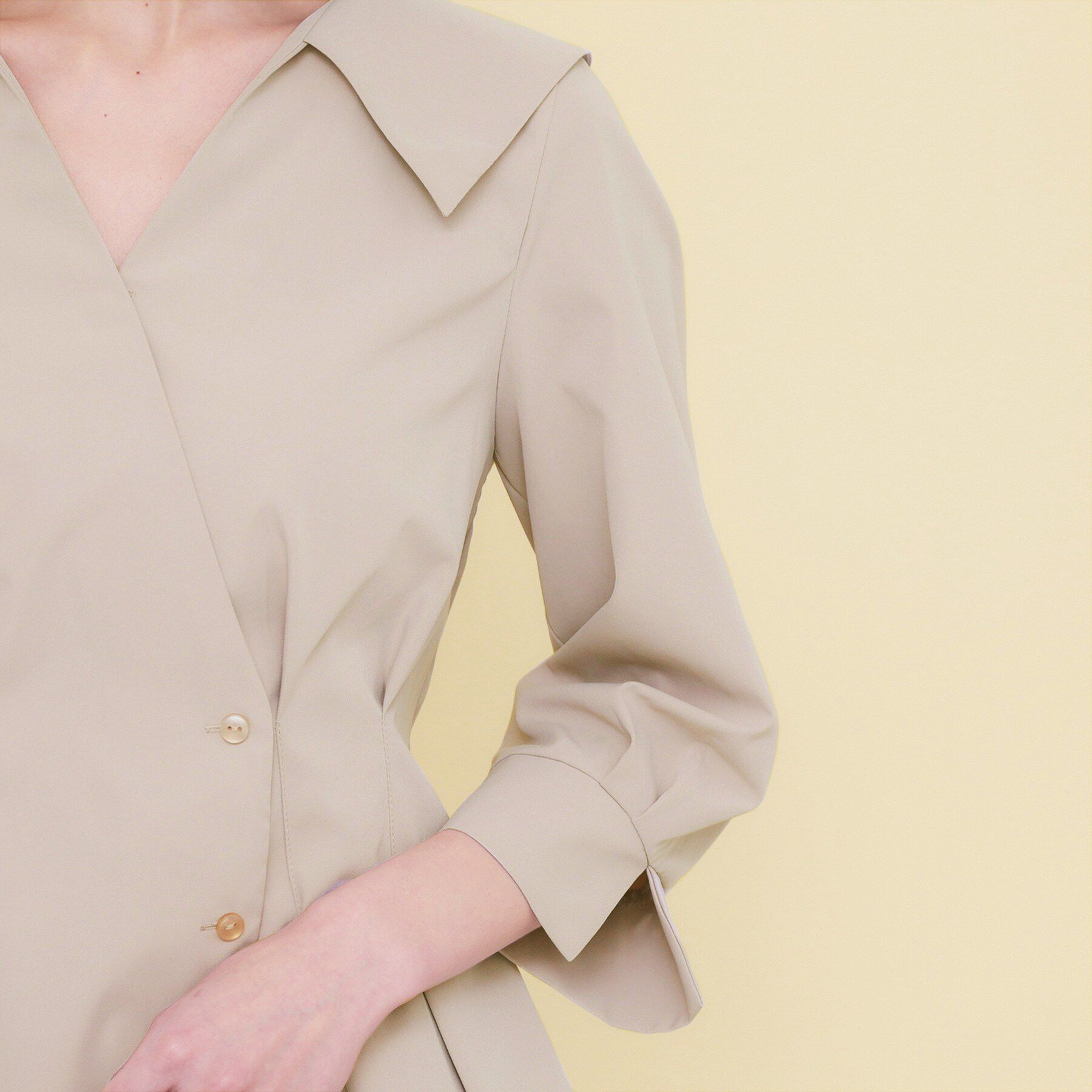 index「カシュクールタックシャツ【洗濯機OK/ストレッチ】」|シャツ・ブラウス|