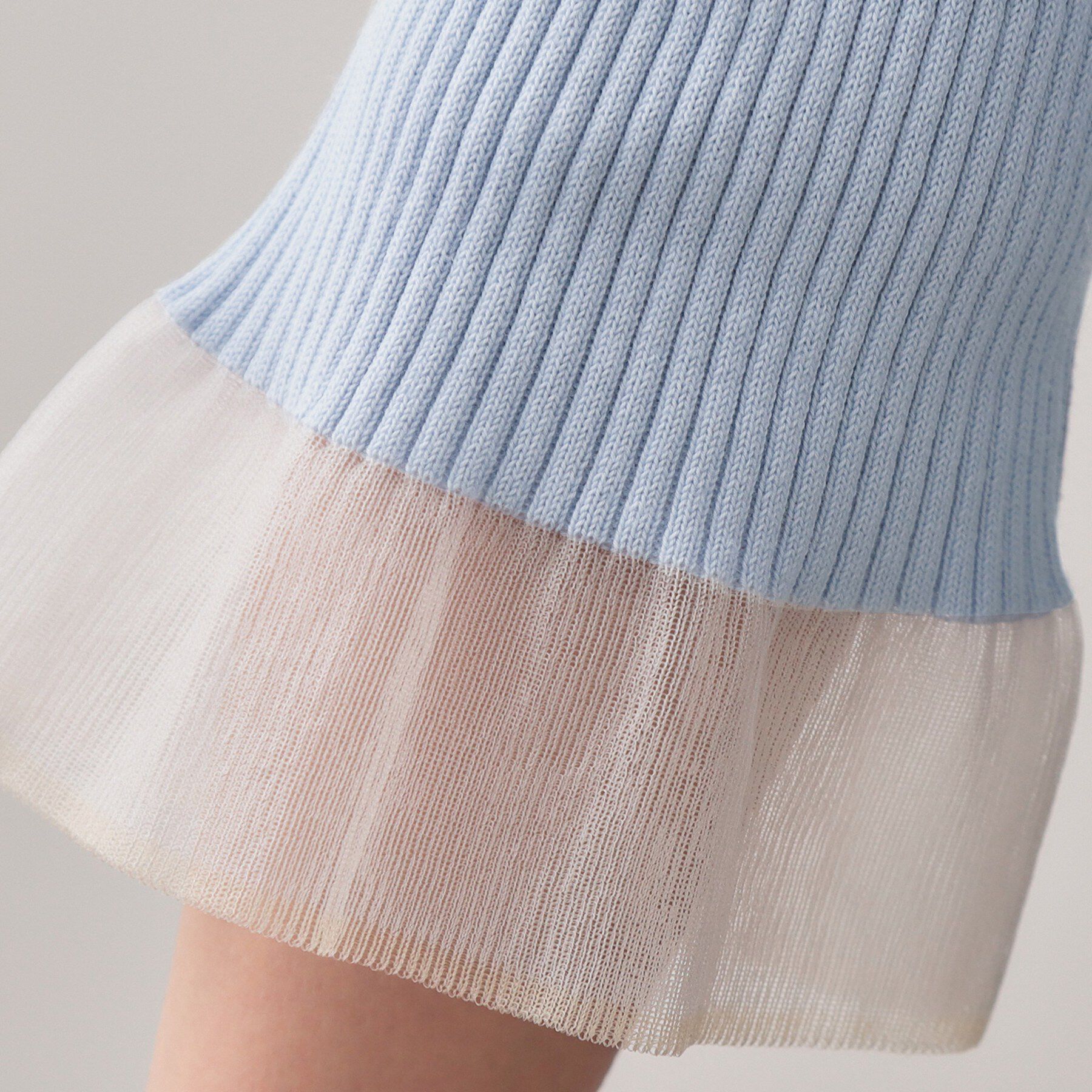 index「リブシアーフレアスリーブニット/オーガニックコットン【洗える/UVケア】」|ニット・セーター|