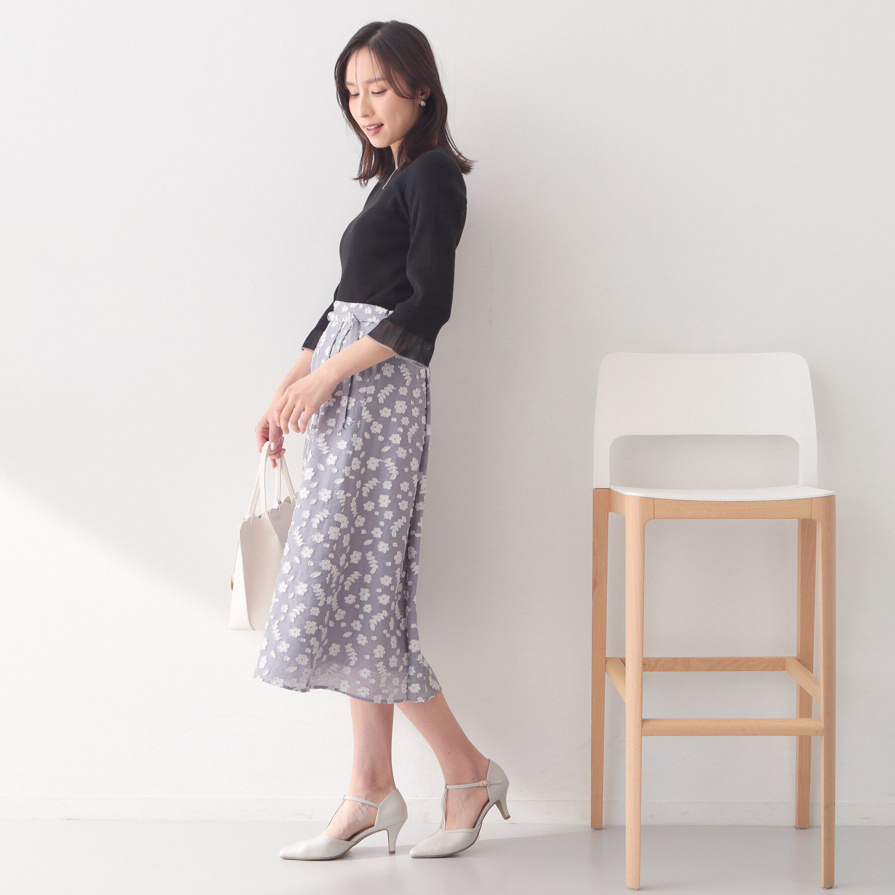 index「リブシアーフレアスリーブニット/オーガニックコットン【洗える/UVケア】」|ニット・セーター|