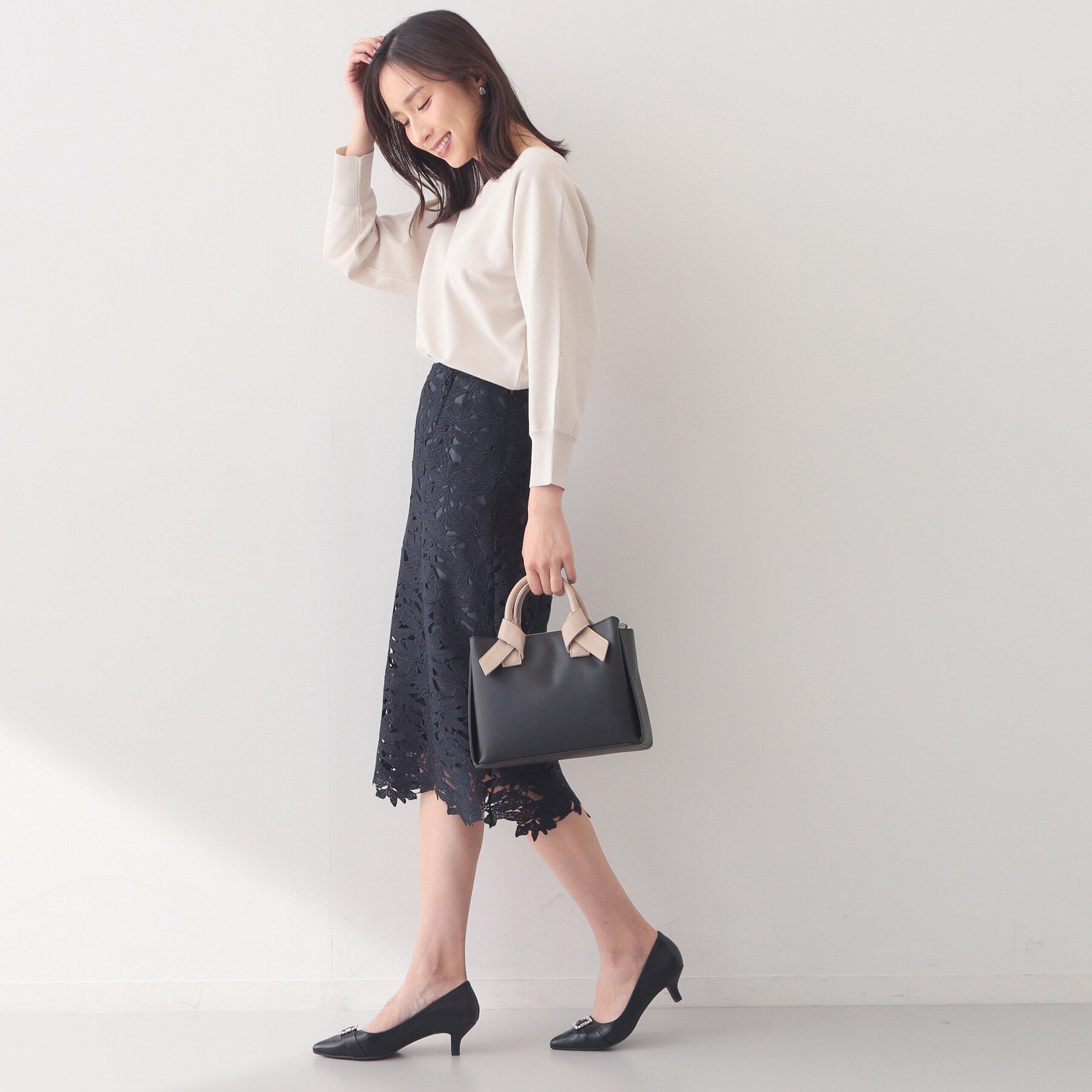 index「フロントパーツ付きドルマンスリーブニット【洗濯機OK/抗ピル】《7col》」|ニット・セーター|