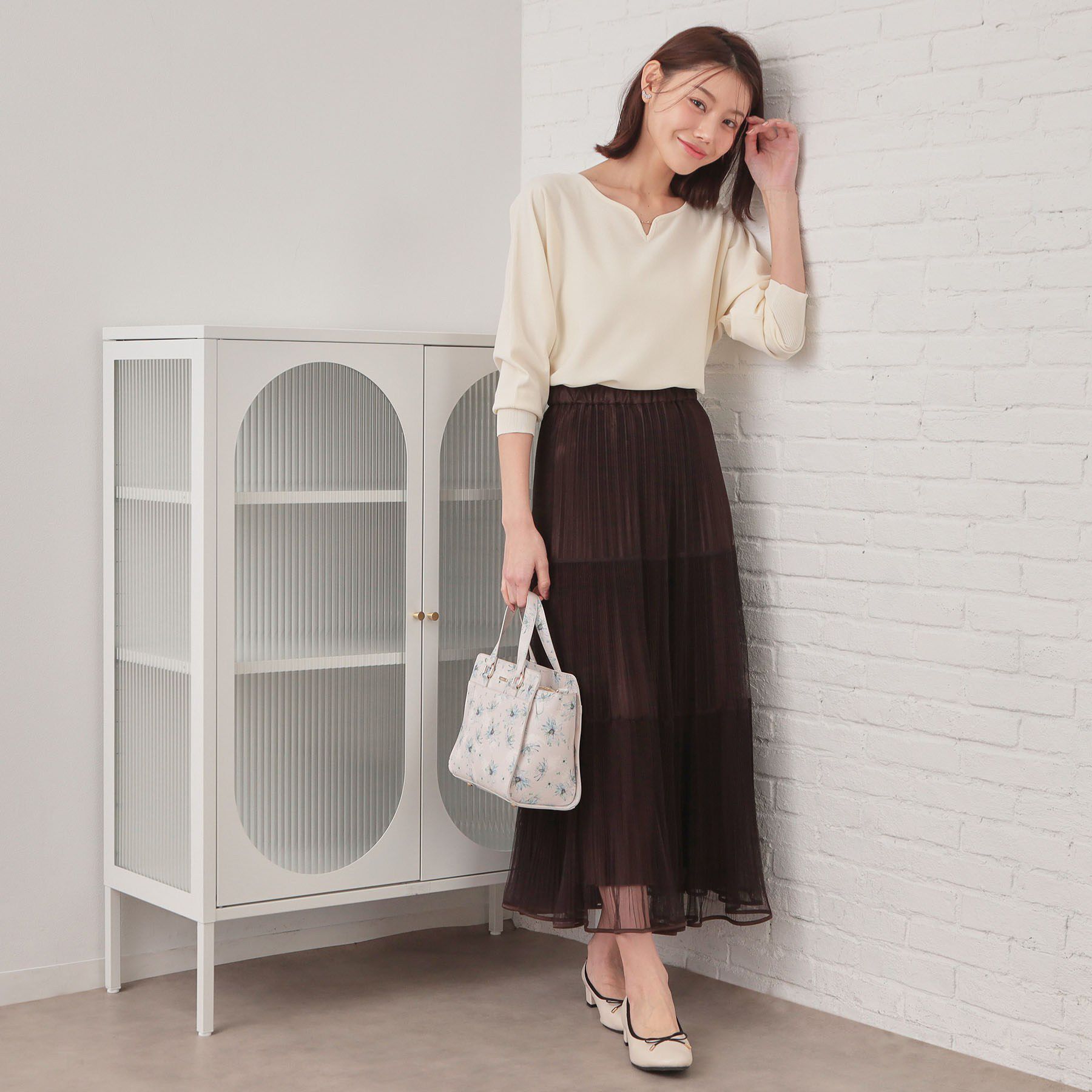 index「フロントパーツ付きドルマンスリーブニット【洗濯機OK/抗ピル】《7col》」|ニット・セーター|