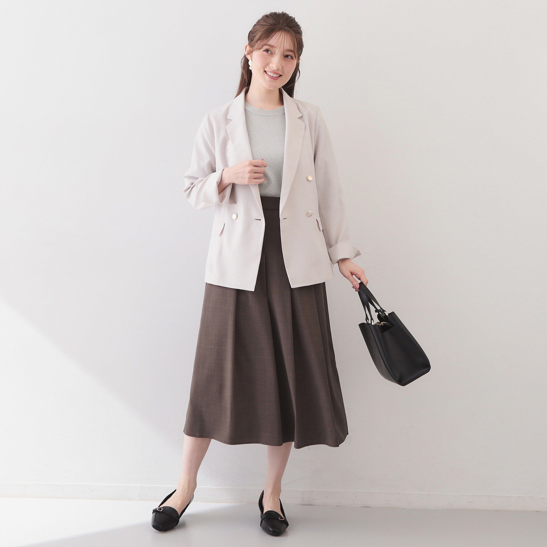 index「6分袖タックスリーブニット【洗濯機OK/UVケア】《XS～LL/9col》」|ニット・セーター|