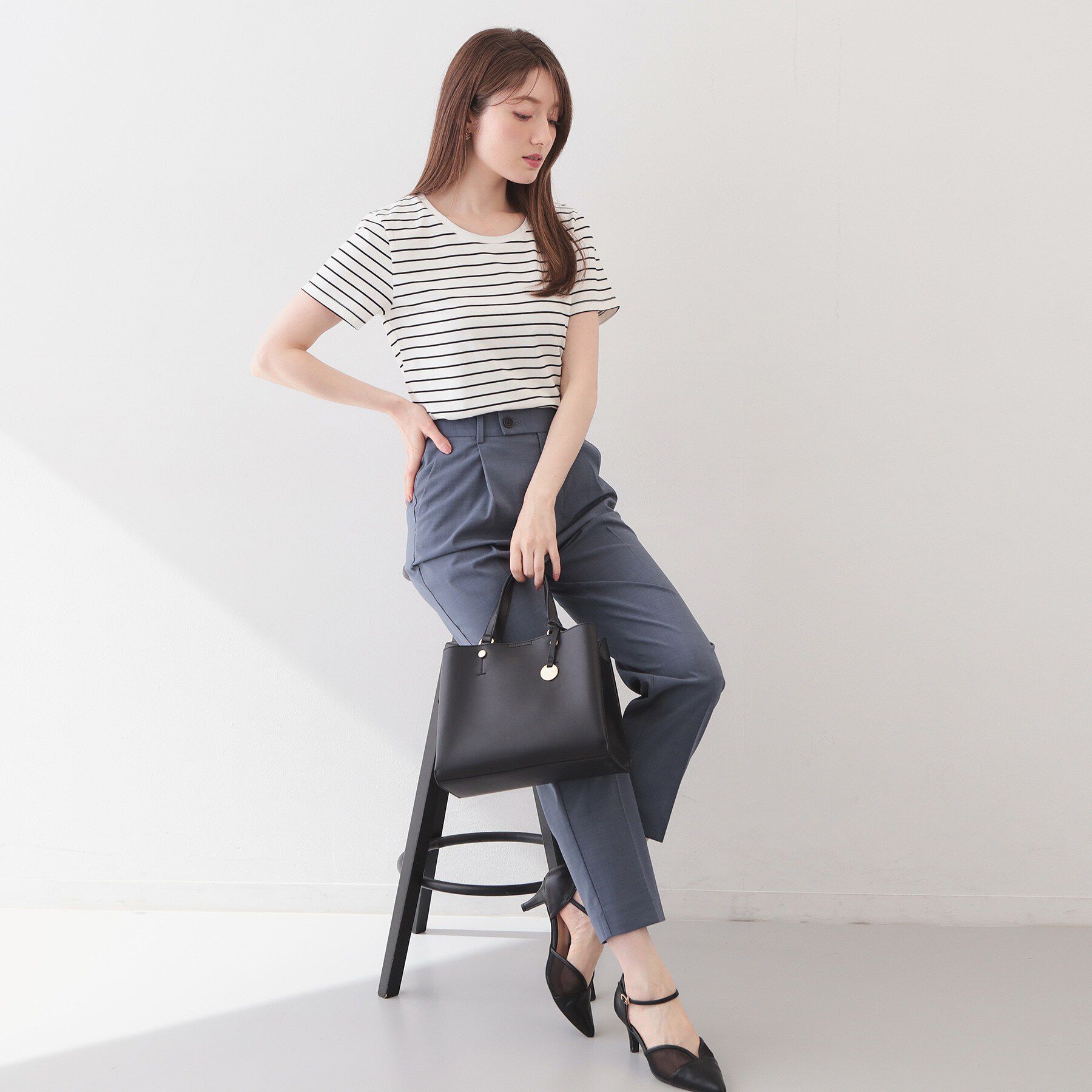 index「薄手なのに透けにくい！ベーシックTシャツ【洗濯機OK/接触冷感/吸水速乾/透け防止/UVケア】《S～」|Tシャツ・カットソー|