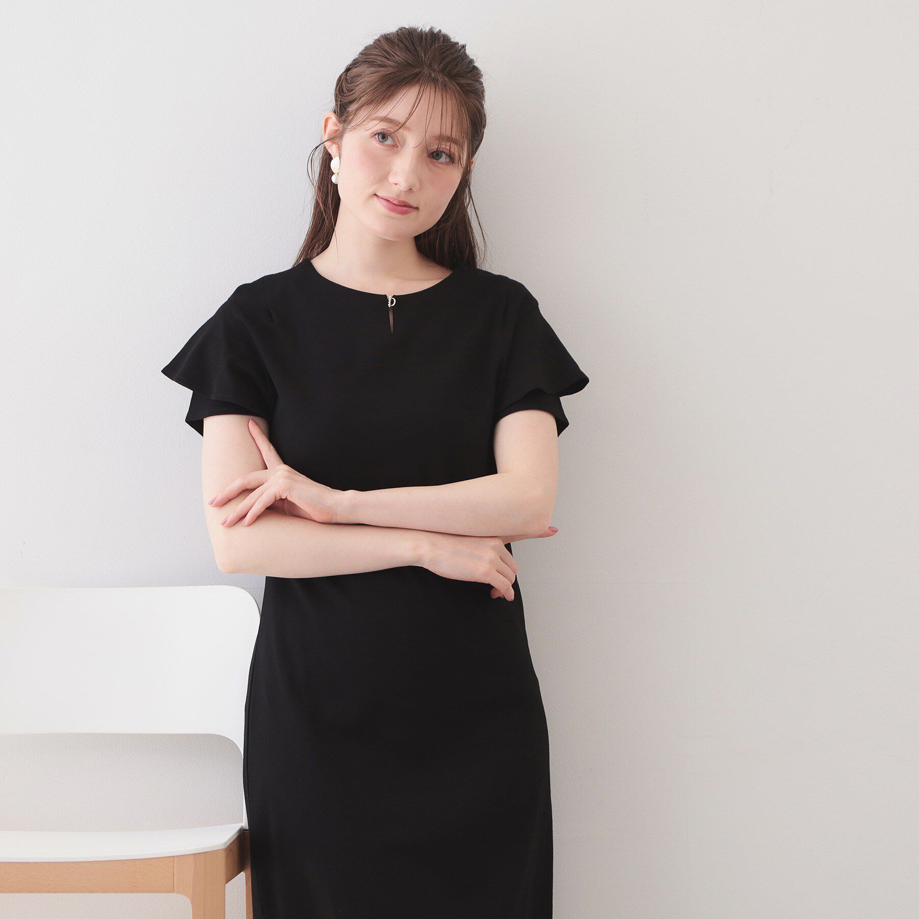 index「Iラインフレアスリーブワンピース【洗濯機OK/接触冷感/UVケア】《XS～3L/6col》」|ワンピース|