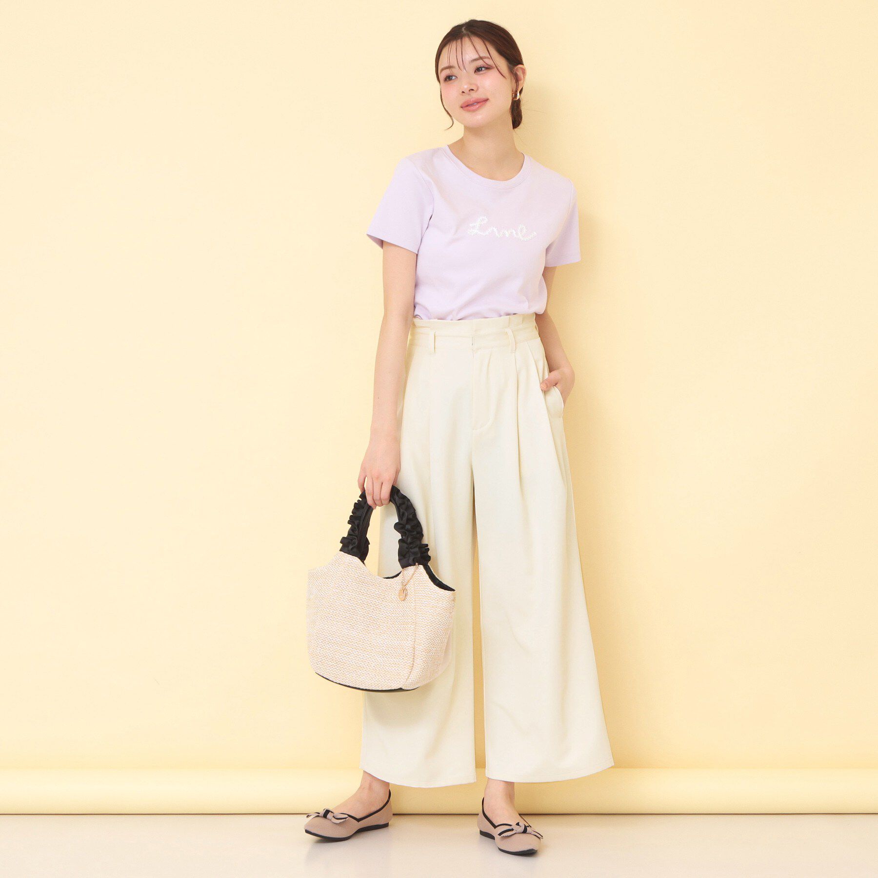 index「リボンベルト付カラーワイドパンツ【洗濯機OK】」|その他|