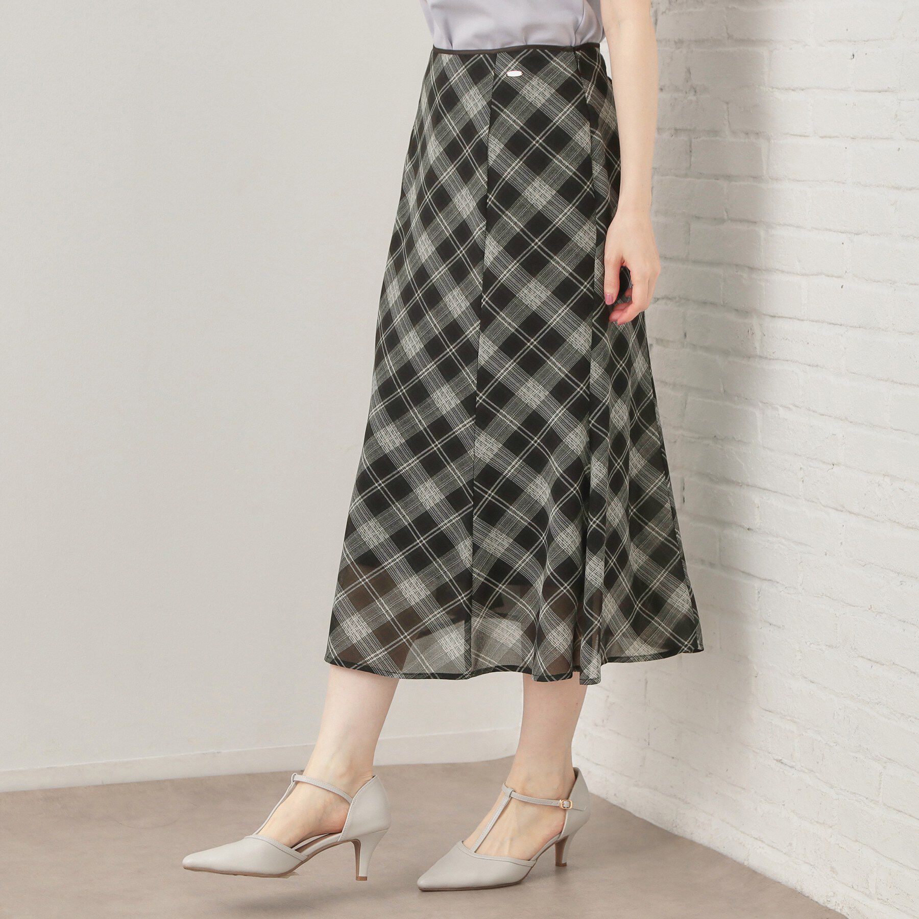 index「バイアスチェックマーメイドフレアスカート【洗濯機OK／イージーアイロン／防シワ】」|スカート|