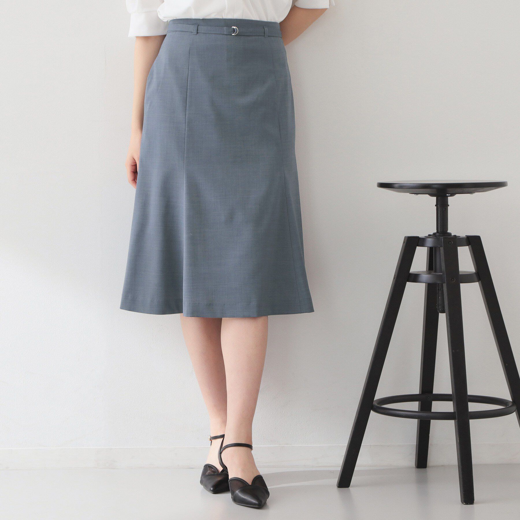 index「セットアップ対応 マーメイドフレアスカート【洗濯機OK・イージーアイロン】」|スカート|チャコールグレー(0