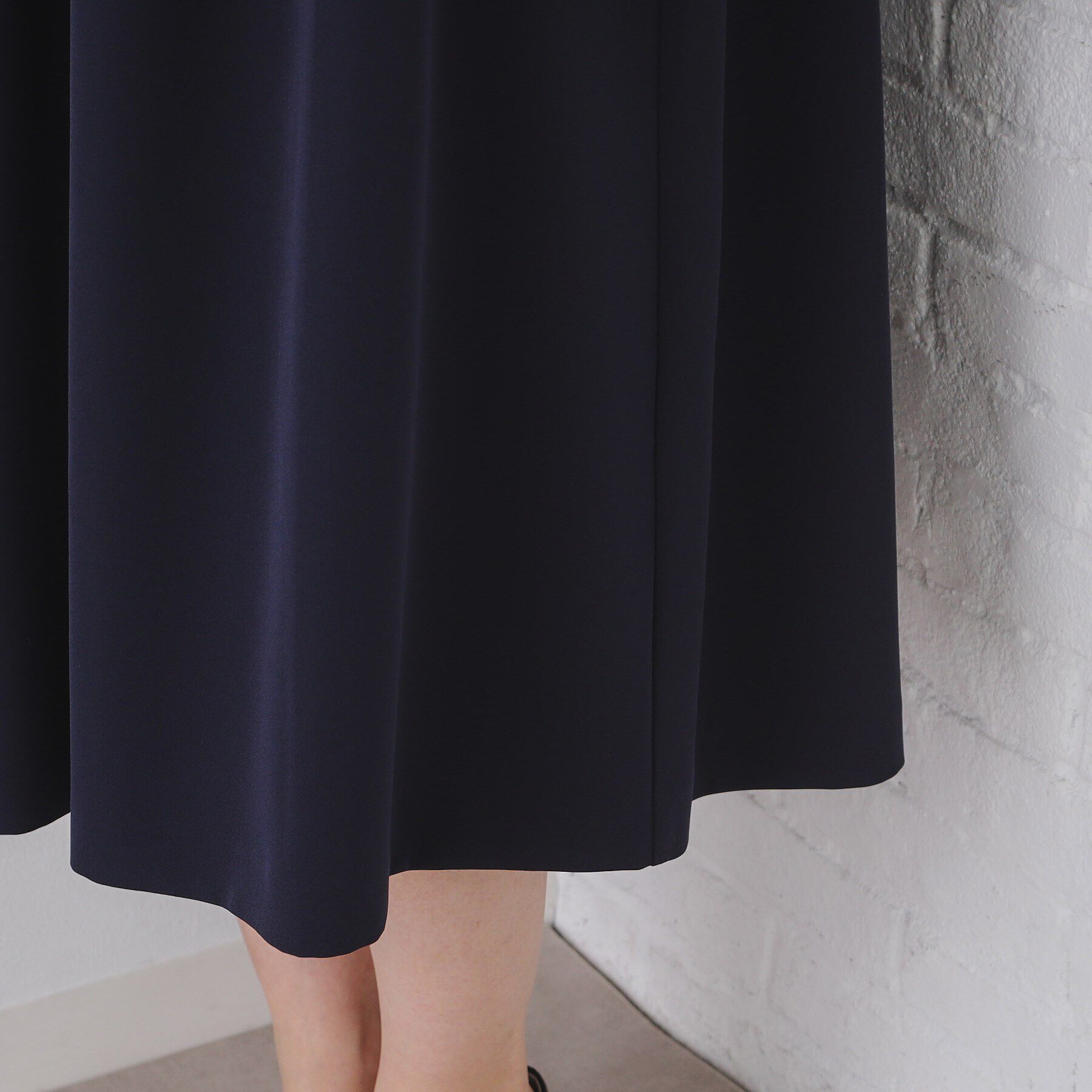 OPAQUE.CLIP「《通勤・セレモニー/セットアップ対応》タックフレアワンピース/ダブルクロス【洗濯機洗い可】」|ワンピース|