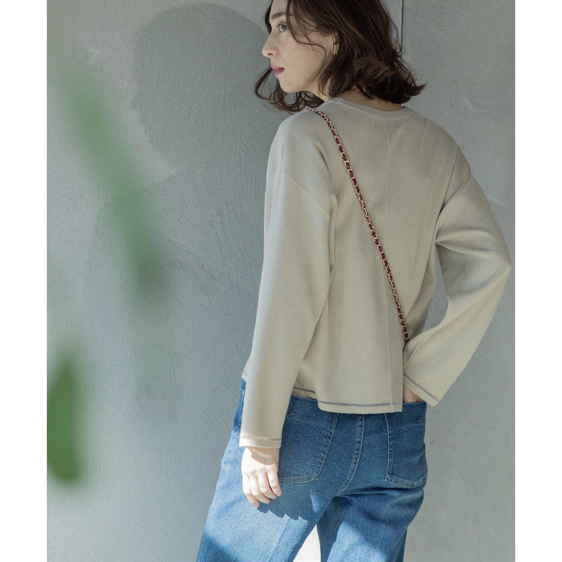 OPAQUE.CLIP「ラメシアーラインニット【洗濯機洗い可】」|ニット・セーター|