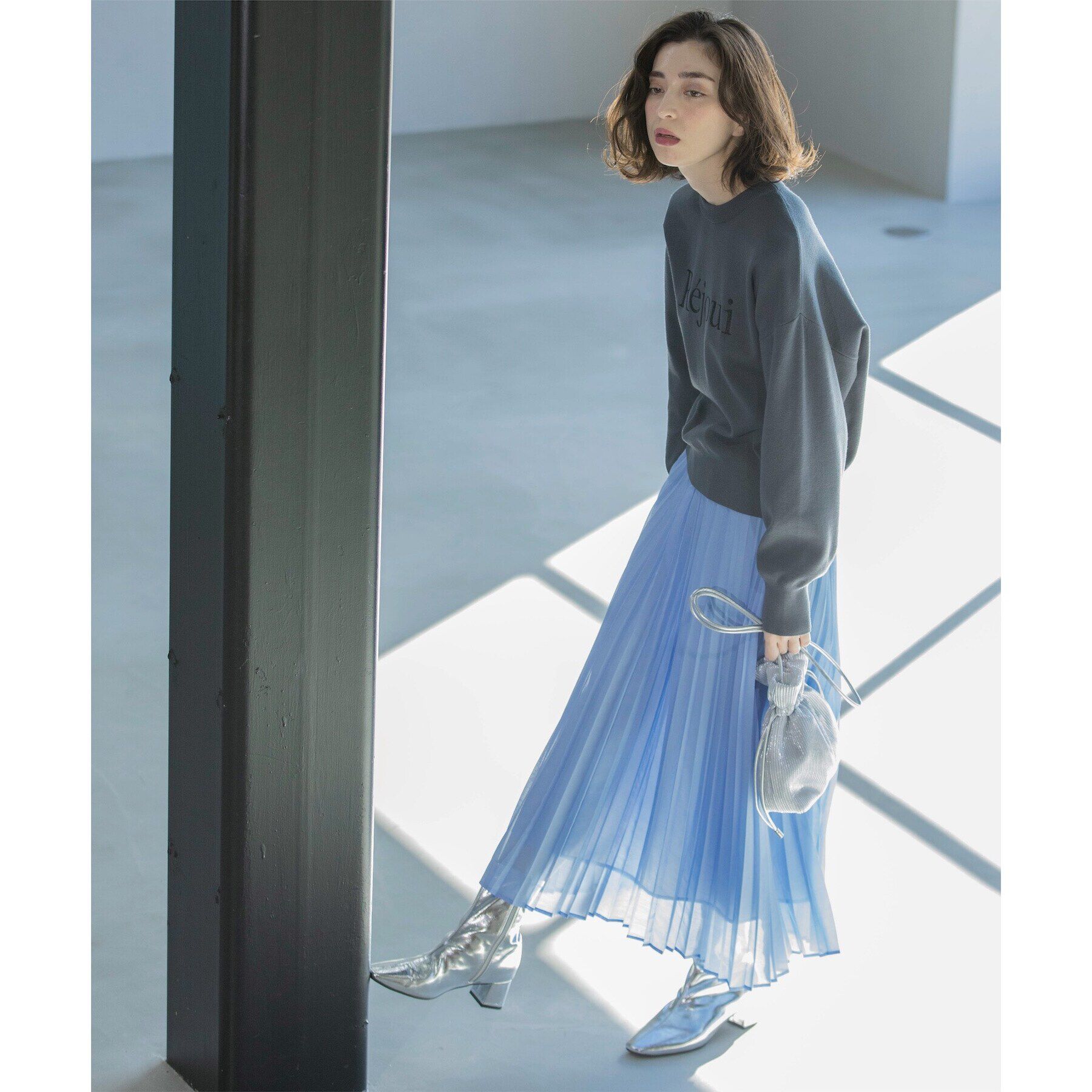 OPAQUE.CLIP「《通勤・セレモニー対応》シアーローンプリーツスカート【洗濯機洗い可】」|スカート|