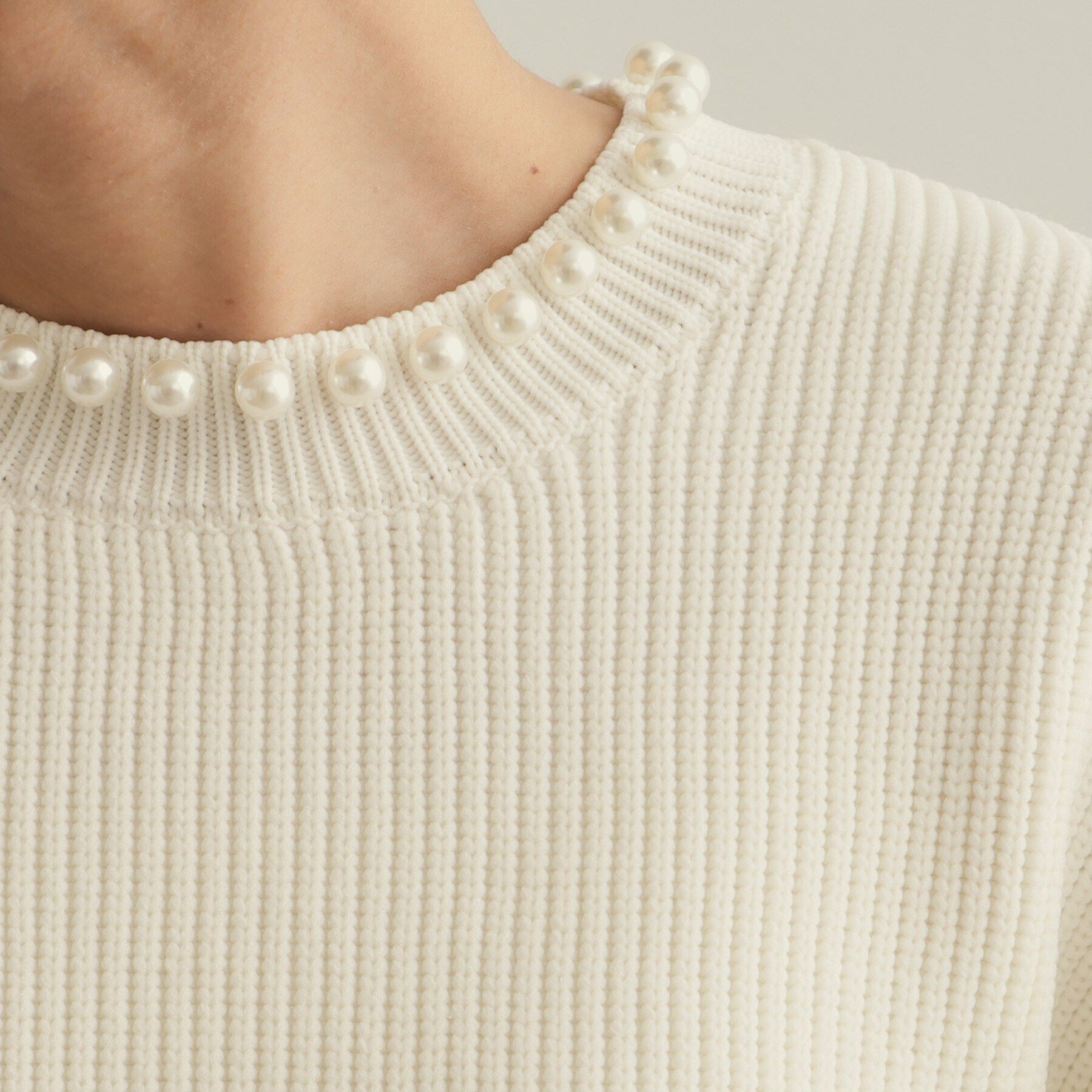 OPAQUE.CLIP「パール調ボタン付ニット【洗濯機洗い可/抗ピル】」|ニット・セーター|