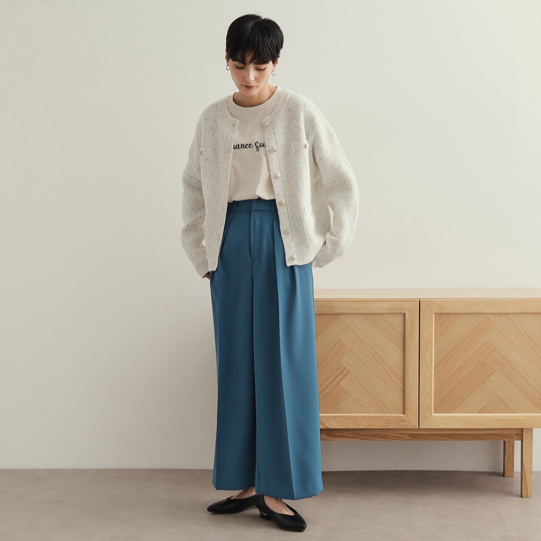 OPAQUE.CLIP「カラーネップニットカーディガン【洗濯機洗い可】」|カーディガン|