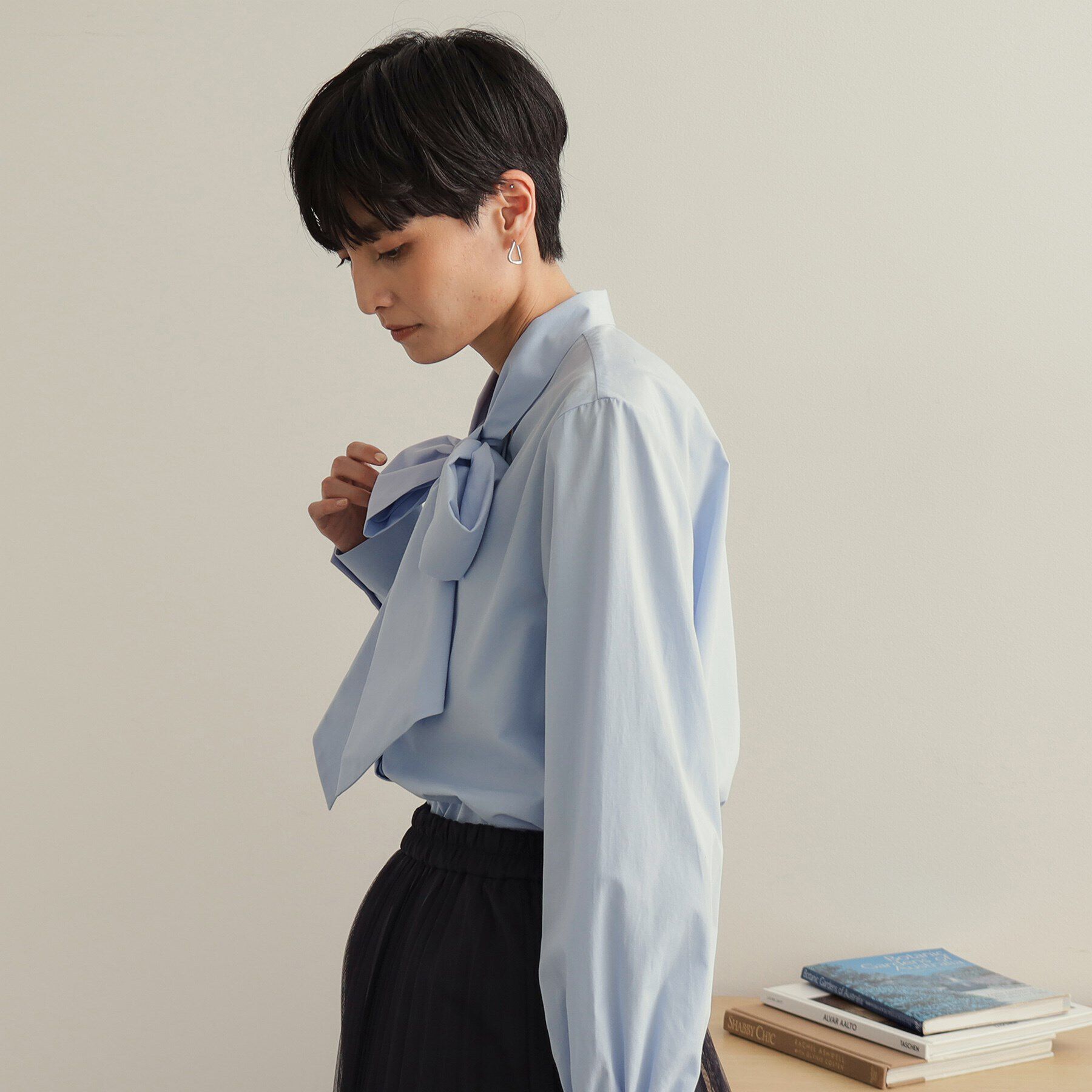 OPAQUE.CLIP「《STORY掲載》ボウタイシャツブラウス/通勤・セレモニー対応【洗濯機洗い可】」|シャツ・ブラウス|