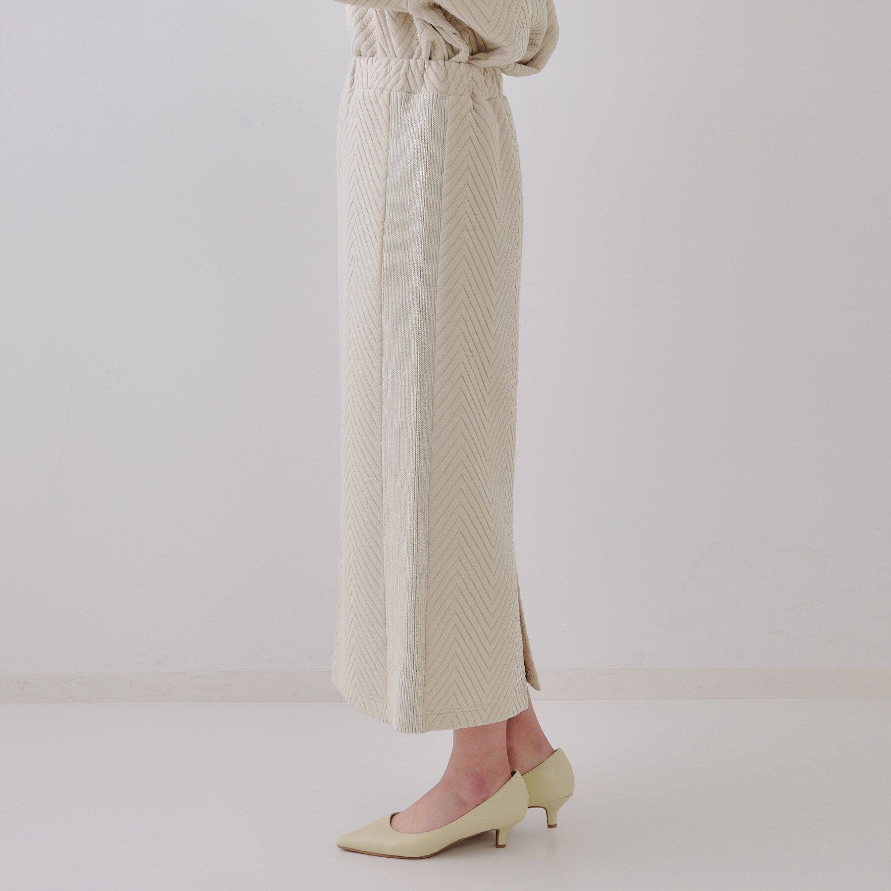 OPAQUE.CLIP「キルトジャカードナロースカート/セットアップ対応【洗濯機洗い可】」|スカート|