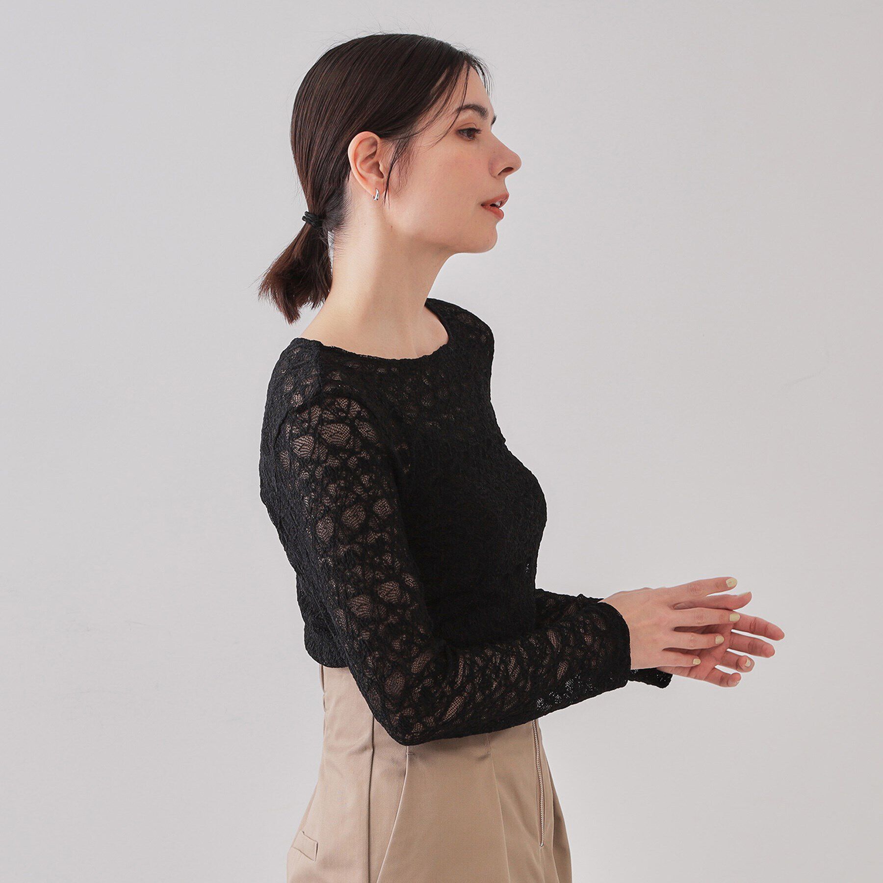 OPAQUE.CLIP「シアーレーストップス【洗濯機洗い可】」|Tシャツ・カットソー|