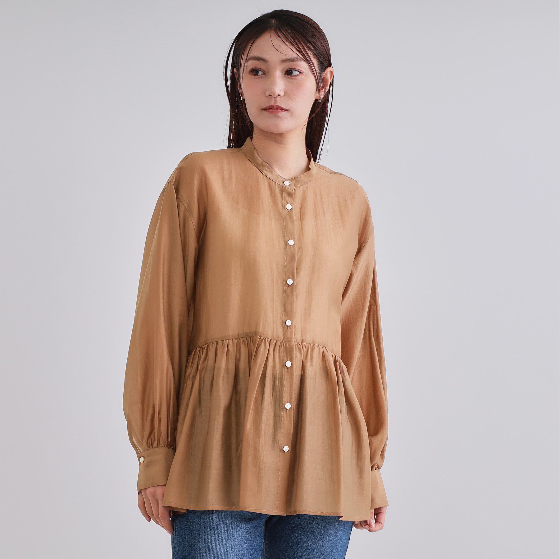 OPAQUE.CLIP「シアーペプラムブラウス【洗濯機洗い可】」|シャツ・ブラウス|