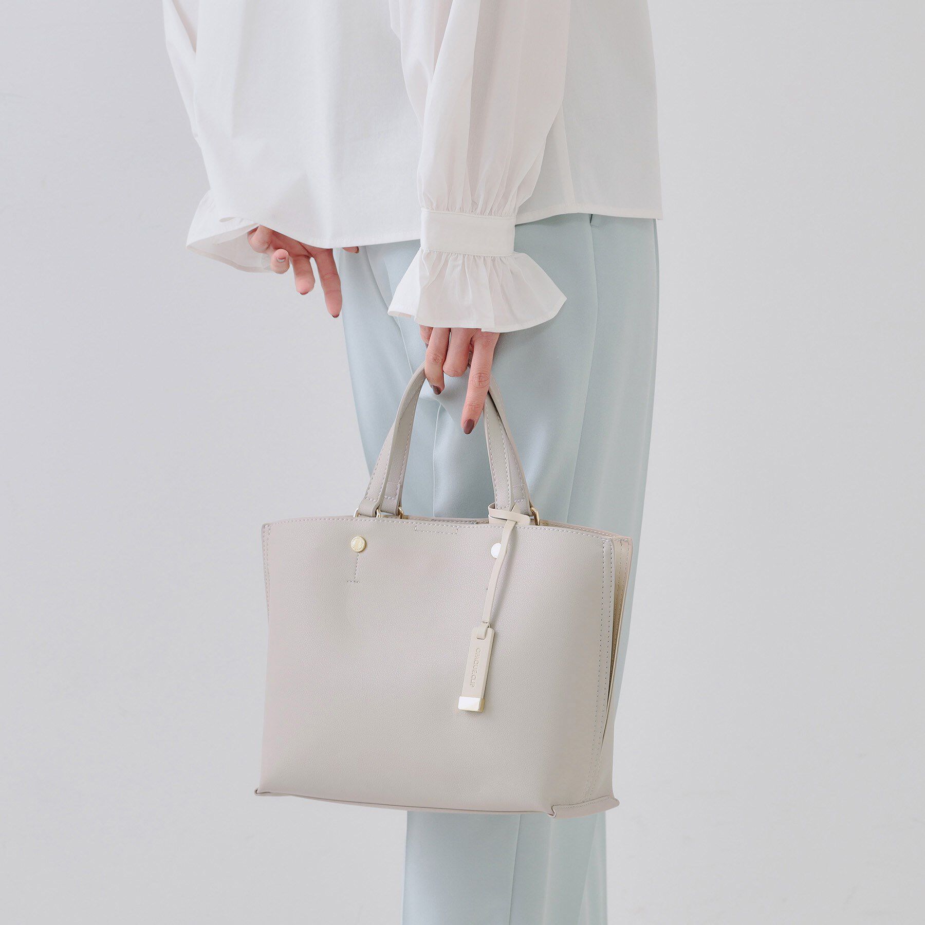 OPAQUE.CLIP「【2WAY】バイカラー3層ミドルトートバッグ」|トートバッグ|