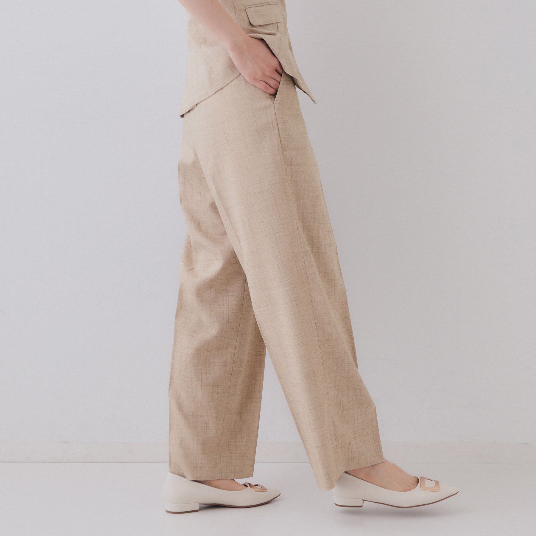 OPAQUE.CLIP「メランジワイドパンツ/セットアップ対応可【洗濯機洗い可】」|その他|