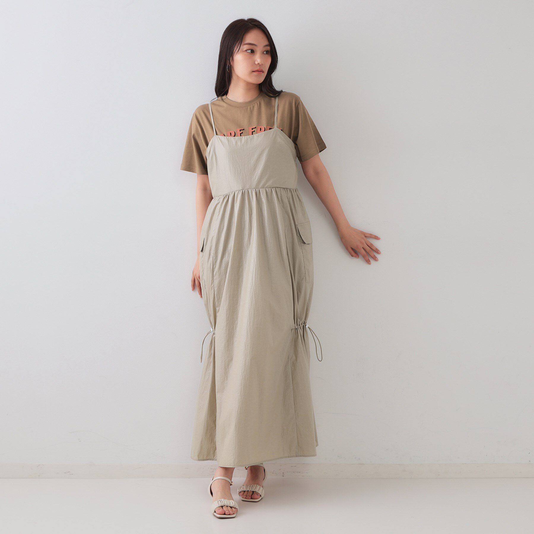 OPAQUE.CLIP「デザインキャミワンピース【洗濯機洗い可】」|ワンピース|