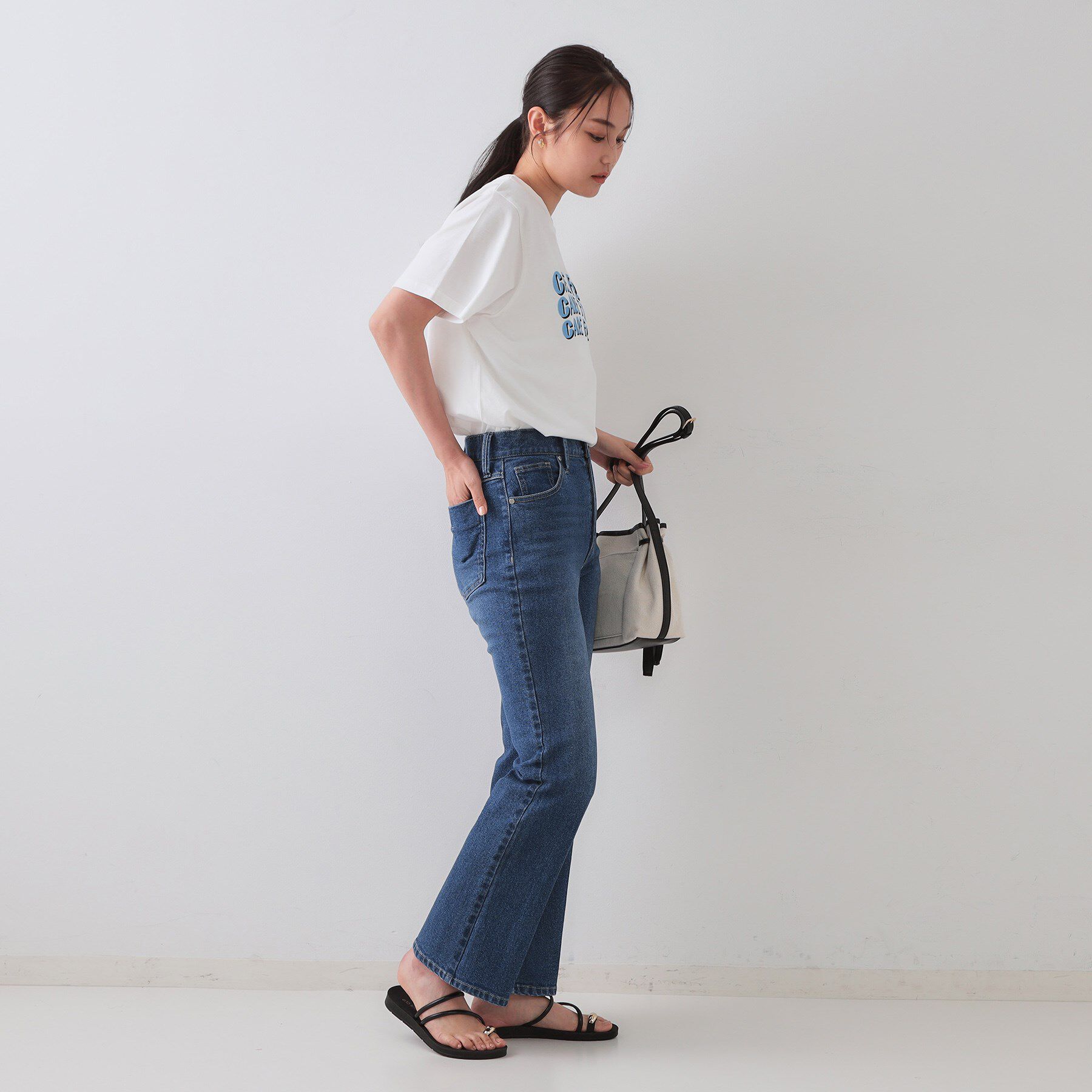 OPAQUE.CLIP「カラーロゴTシャツ【洗濯機洗い可】」|Tシャツ・カットソー|