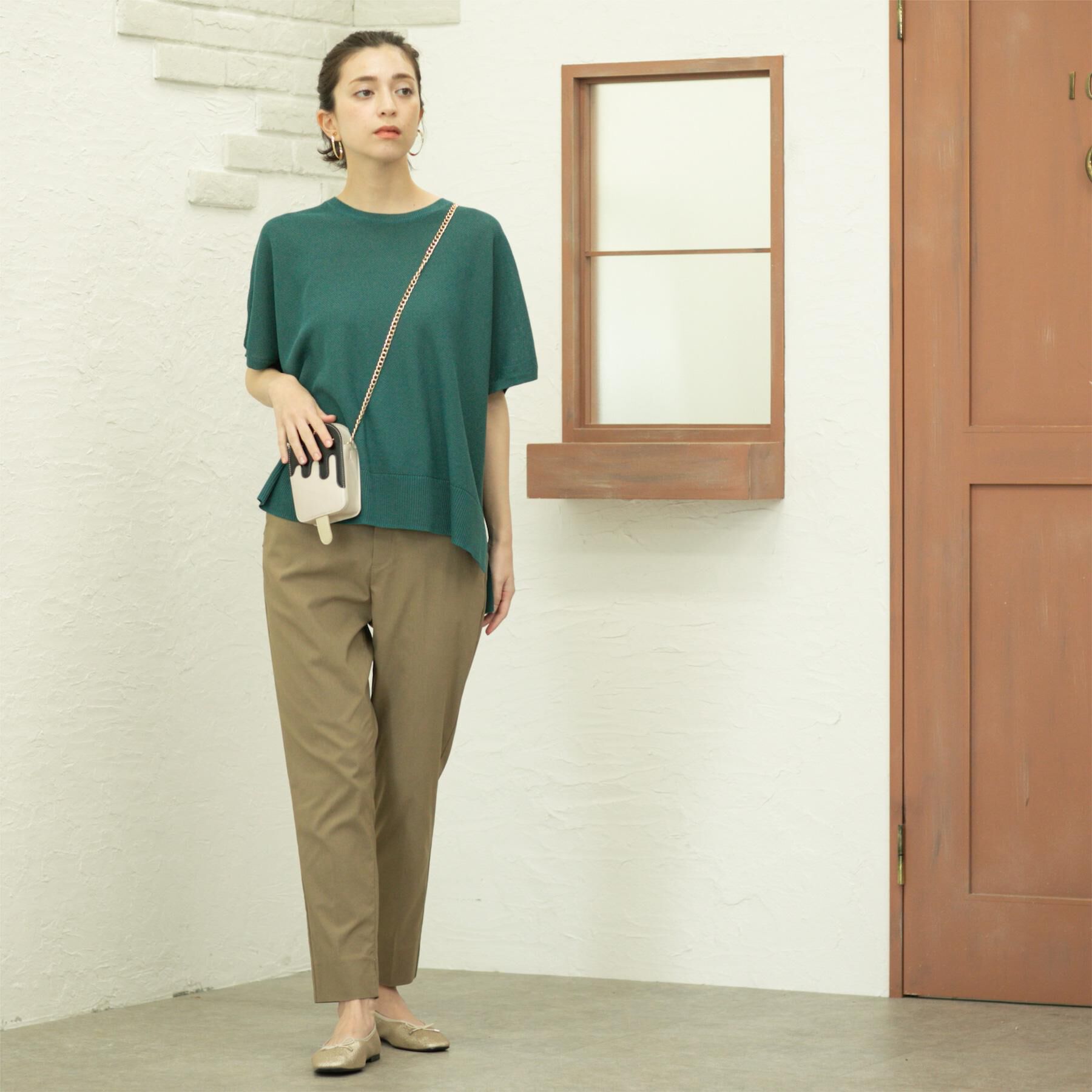 OPAQUE.CLIP「《5色展開/S-LLサイズ》リラクシーメッシュニット【洗濯機洗い可】」|ニット・セーター|