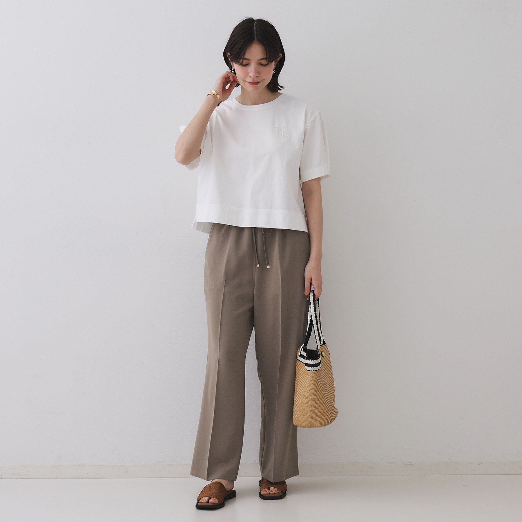 OPAQUE.CLIP「《丈が選べる/SS-LLサイズ》美脚ストレッチイージーワイドパンツ/セットアップ対応【防シワ/洗濯機」|その他|