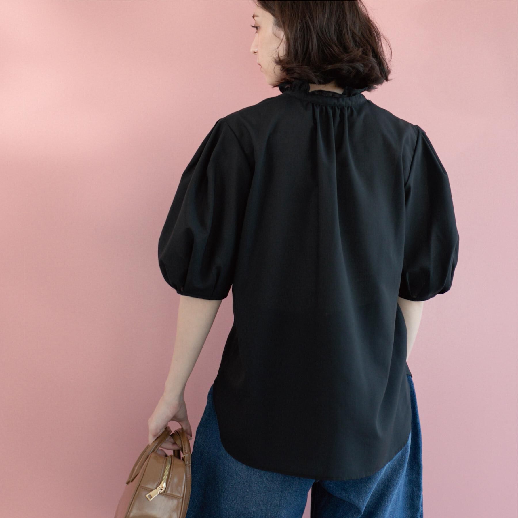 OPAQUE.CLIP「シアーフリルネックブラウス【洗濯機洗い可】」|シャツ・ブラウス|