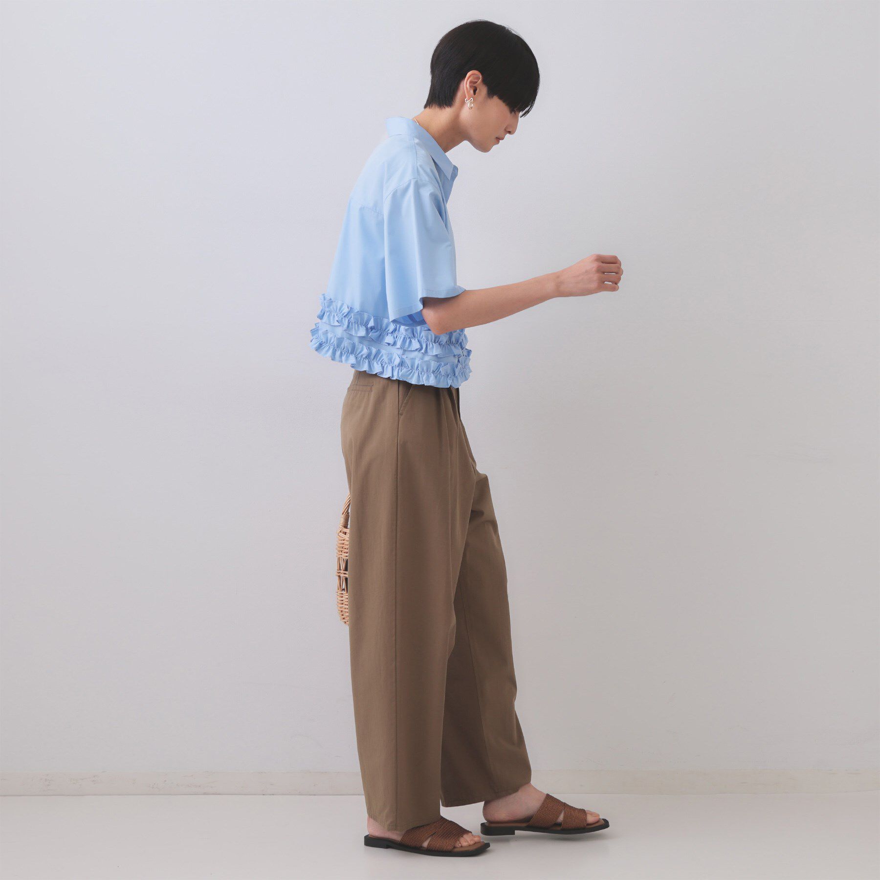 OPAQUE.CLIP「裾フリルシャツ【洗濯機洗い可】」|シャツ・ブラウス|