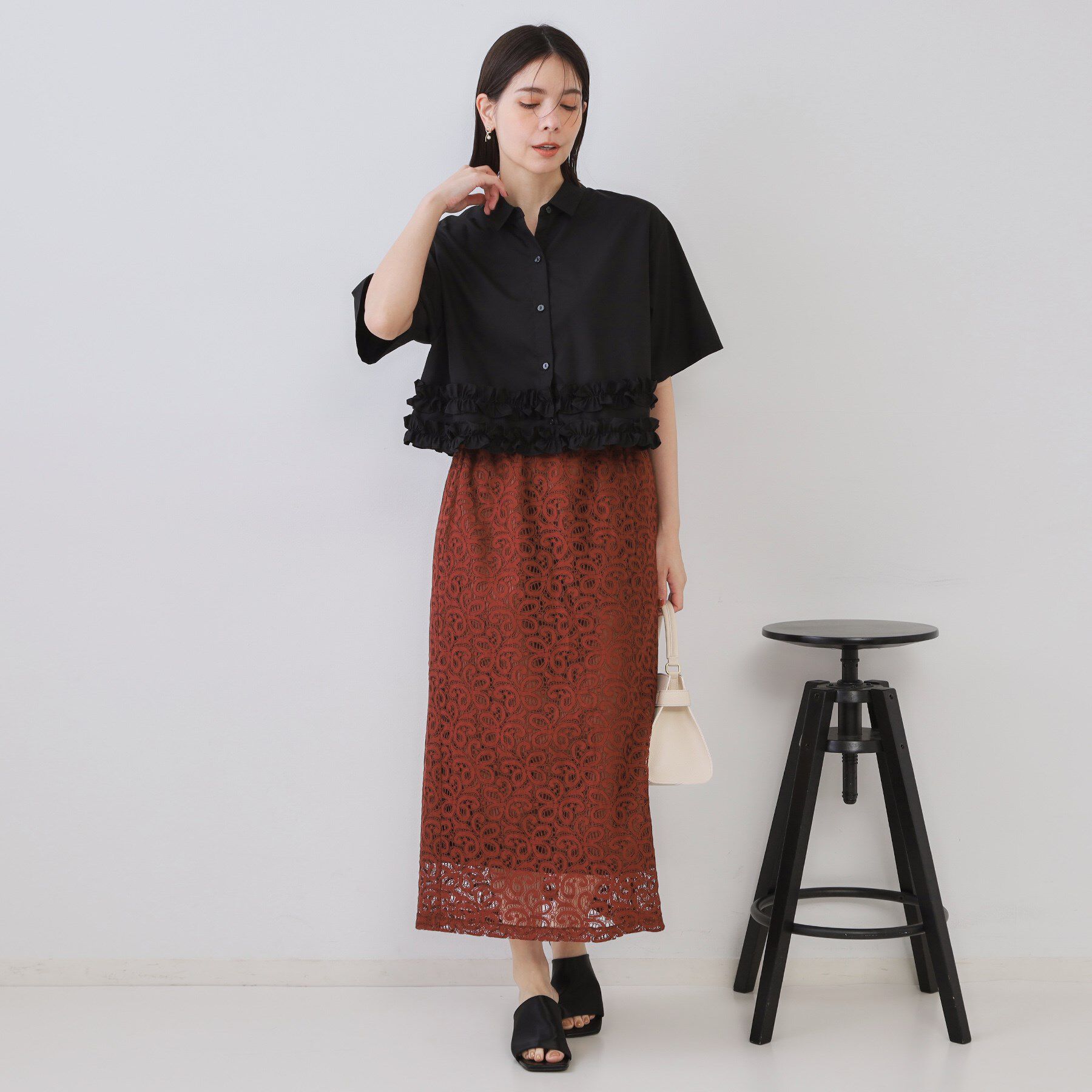 OPAQUE.CLIP「裾フリルシャツ【洗濯機洗い可】」|シャツ・ブラウス|