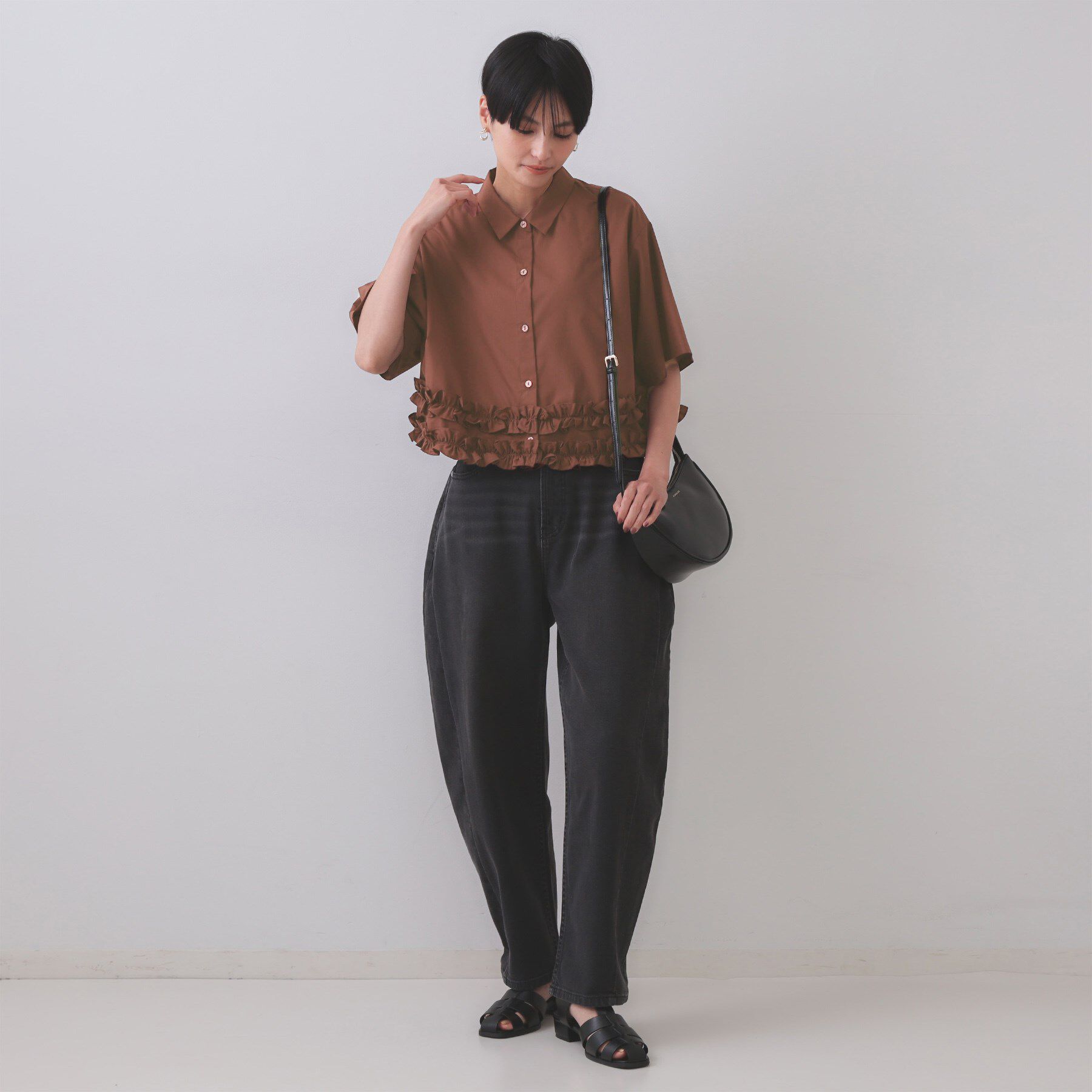 OPAQUE.CLIP「裾フリルシャツ【洗濯機洗い可】」|シャツ・ブラウス|