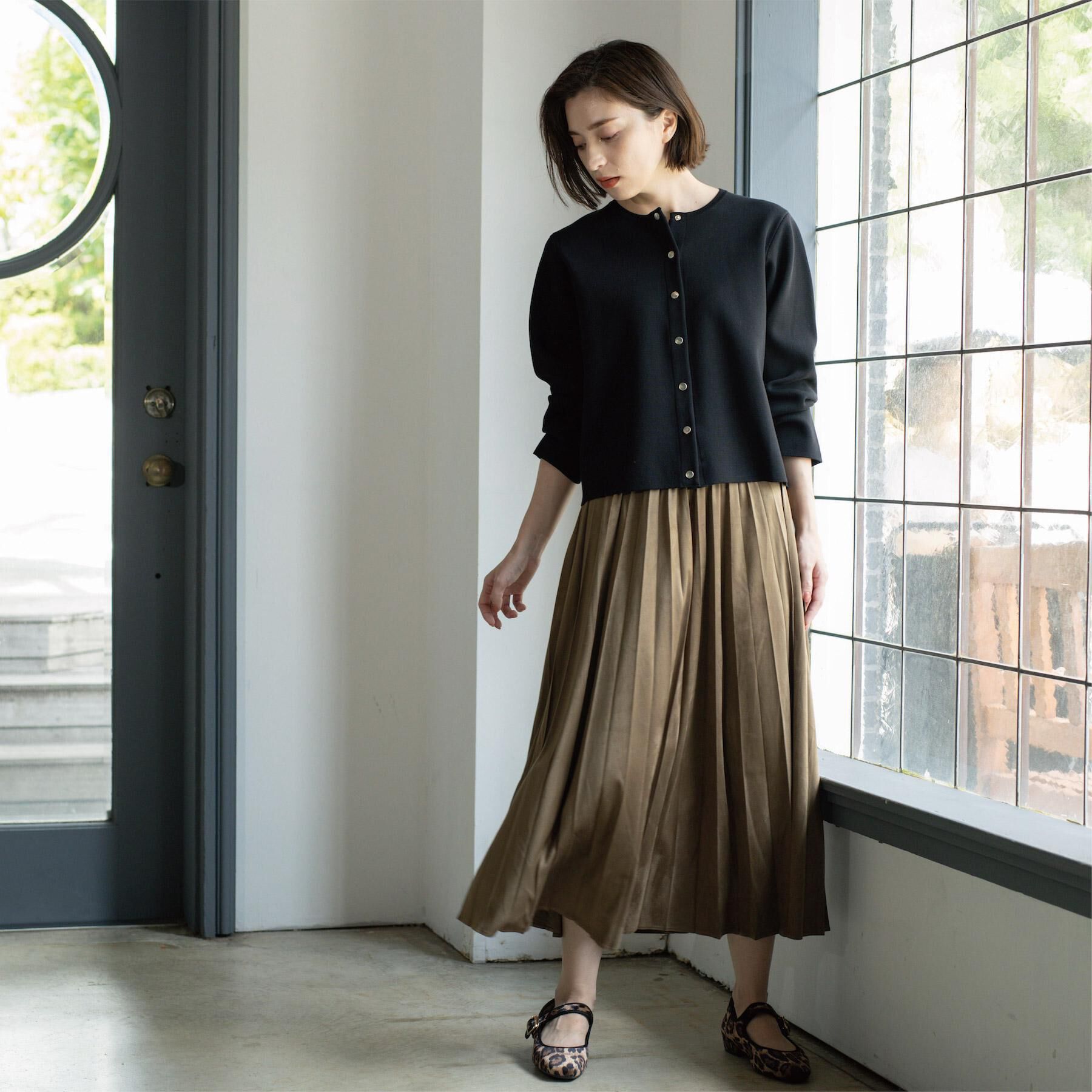 OPAQUE.CLIP「フェイクスウェードプリーツスカート【静電気防止加工/洗濯機OK】」|スカート|