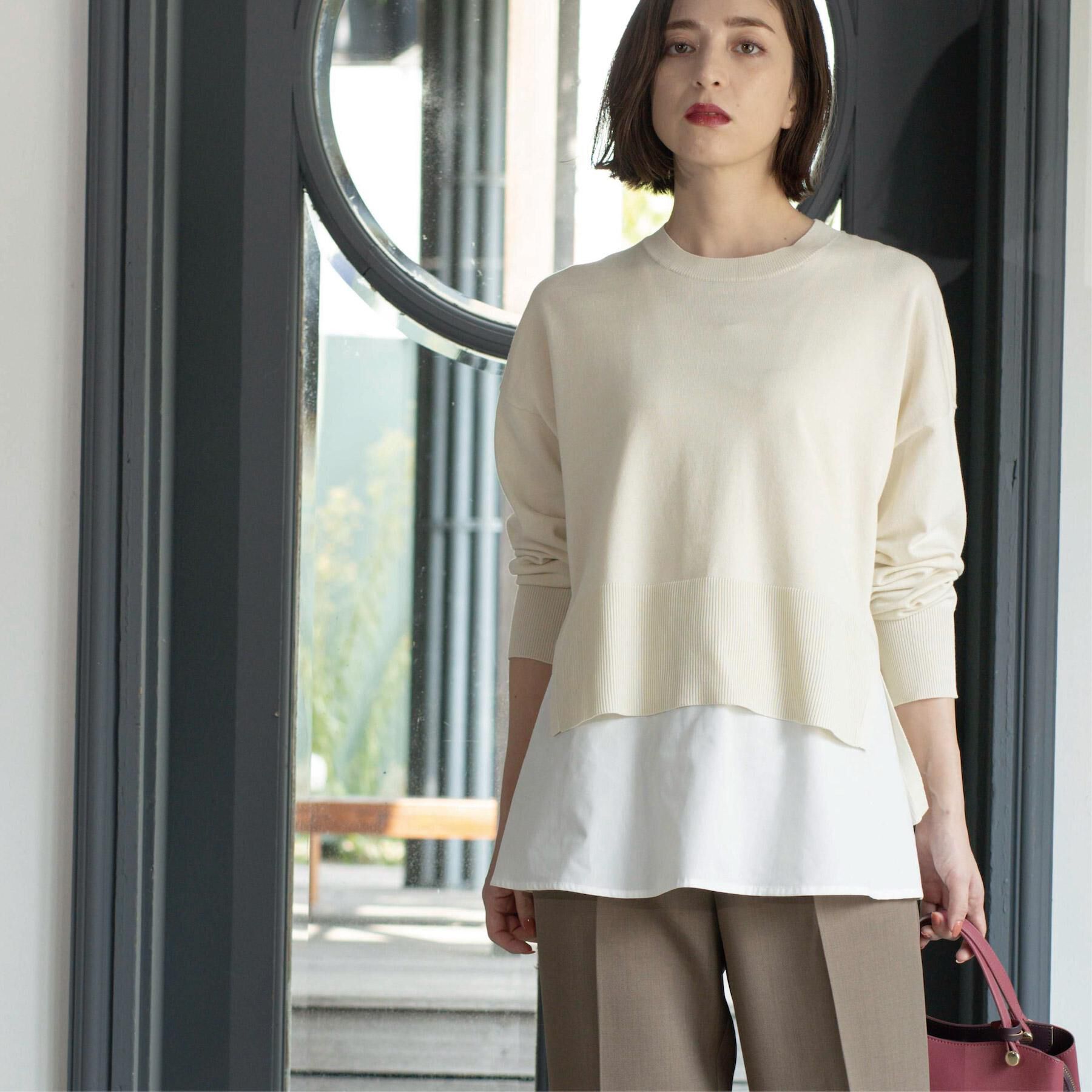 OPAQUE.CLIP「《ツインセット》リラクシーサイドスリットニット&times;ドッキングタンク【洗濯機洗い可】」|その他|