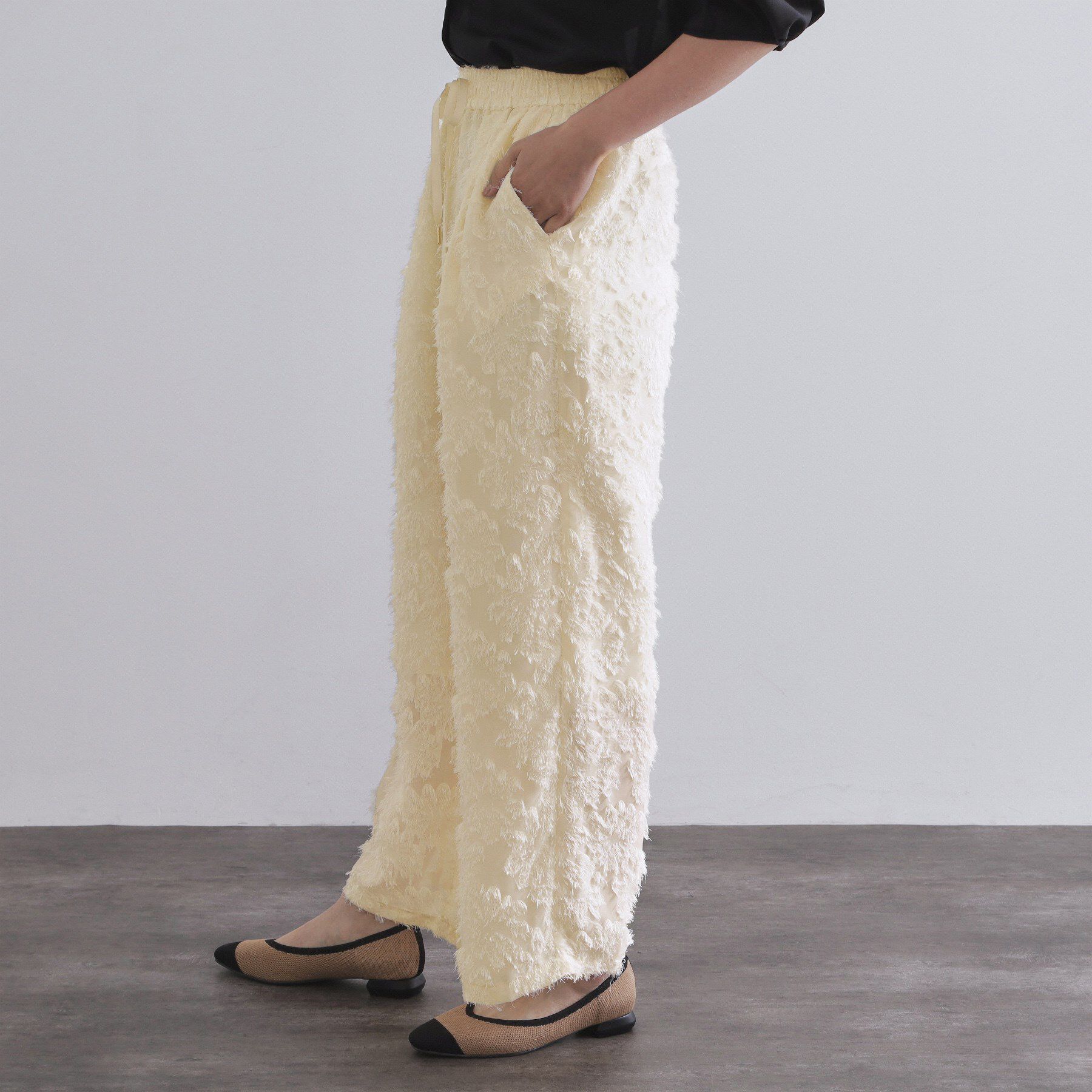 OPAQUE.CLIP「フリンジジャカードイージーパンツ【洗濯機洗い可】」|その他|