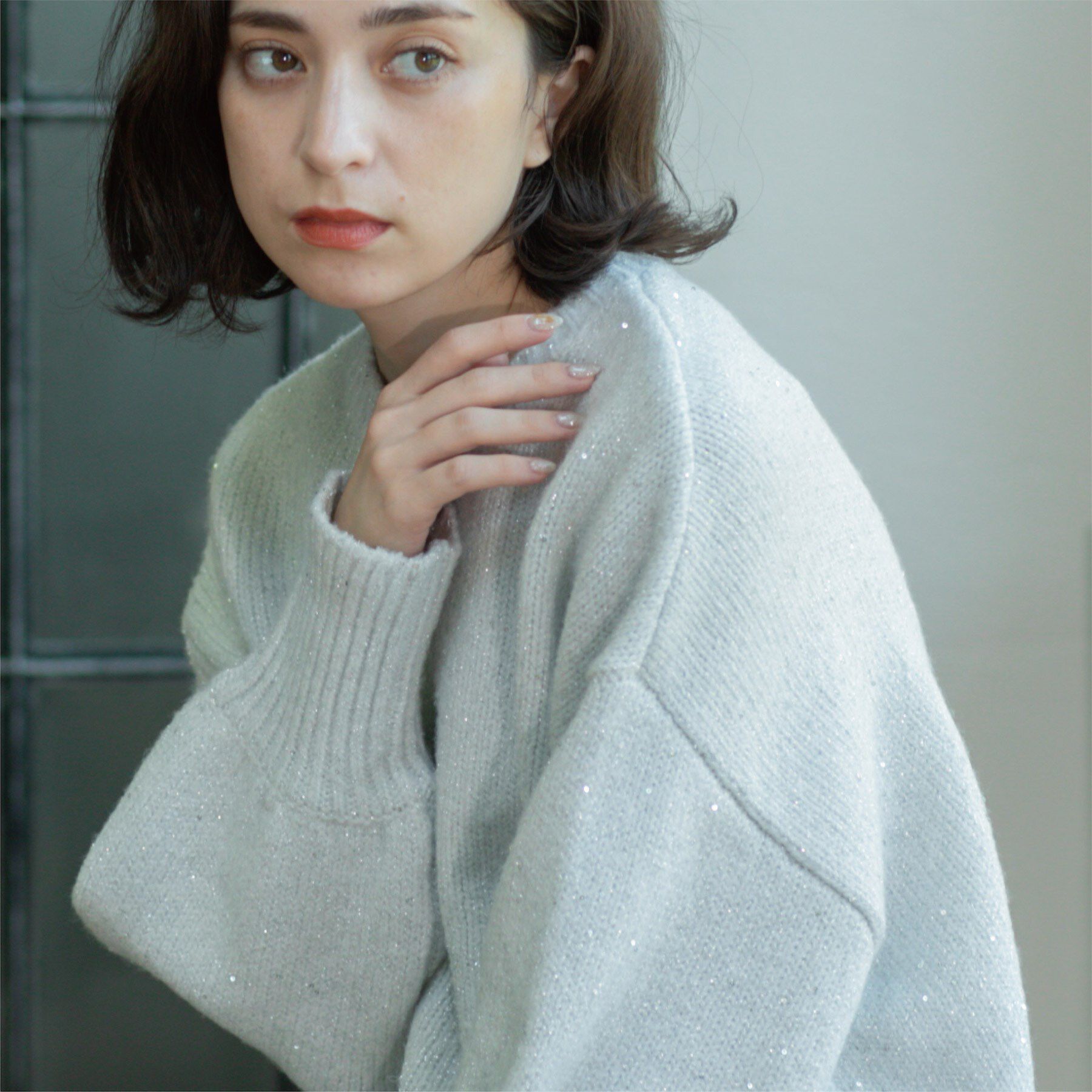 OPAQUE.CLIP「スパンコールラメニット【洗える】」|ニット・セーター|