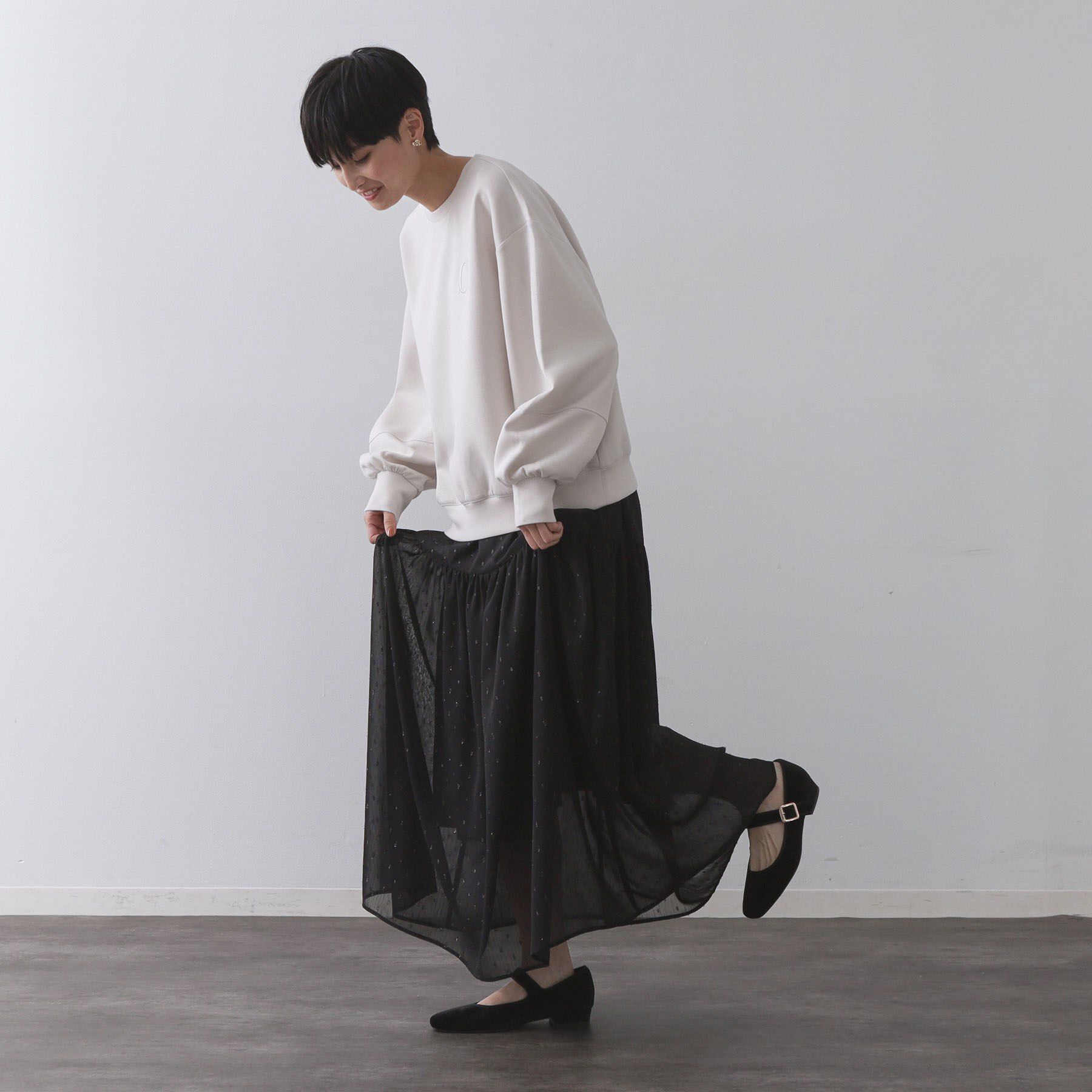 OPAQUE.CLIP「ワンポイント刺繍ダンボールトップス【UVケア/洗濯機洗い可】」|Tシャツ・カットソー|