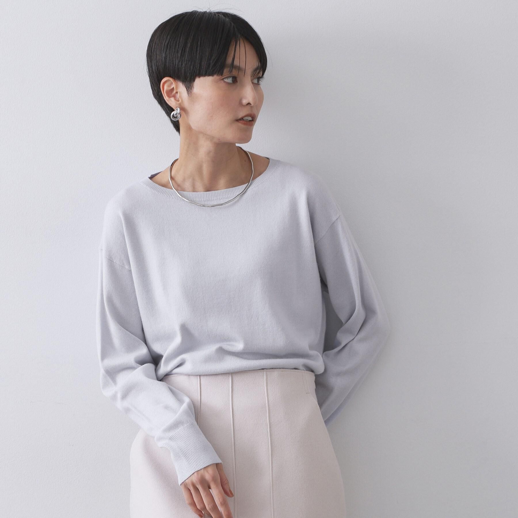 OPAQUE.CLIP「ボートネックニット/エクストラファインメリノウール【THEシリーズ/洗濯機OK】」|ニット・セーター|