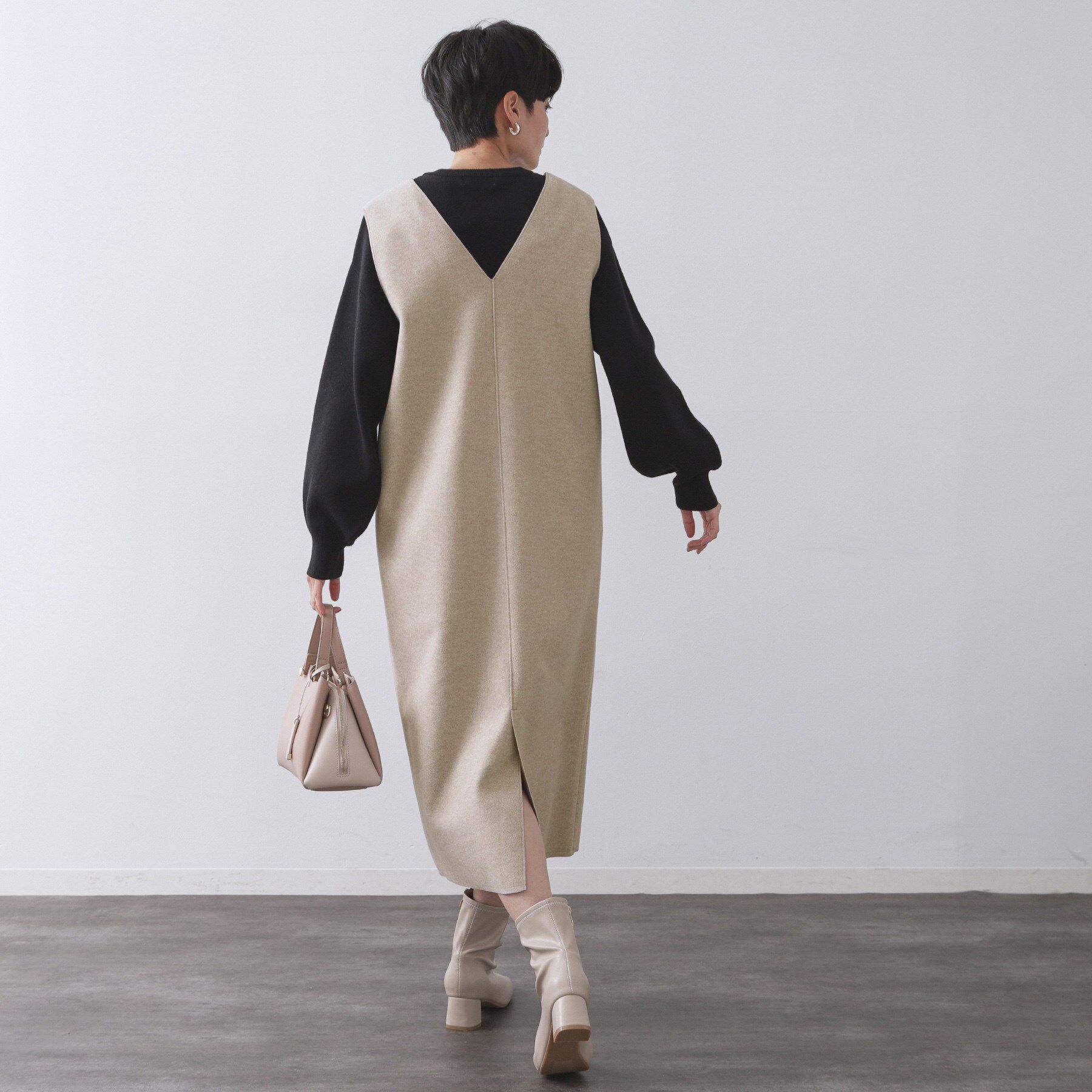 OPAQUE.CLIP「ウールライクジャンパードレス【洗濯機洗い可】」|ワンピース|