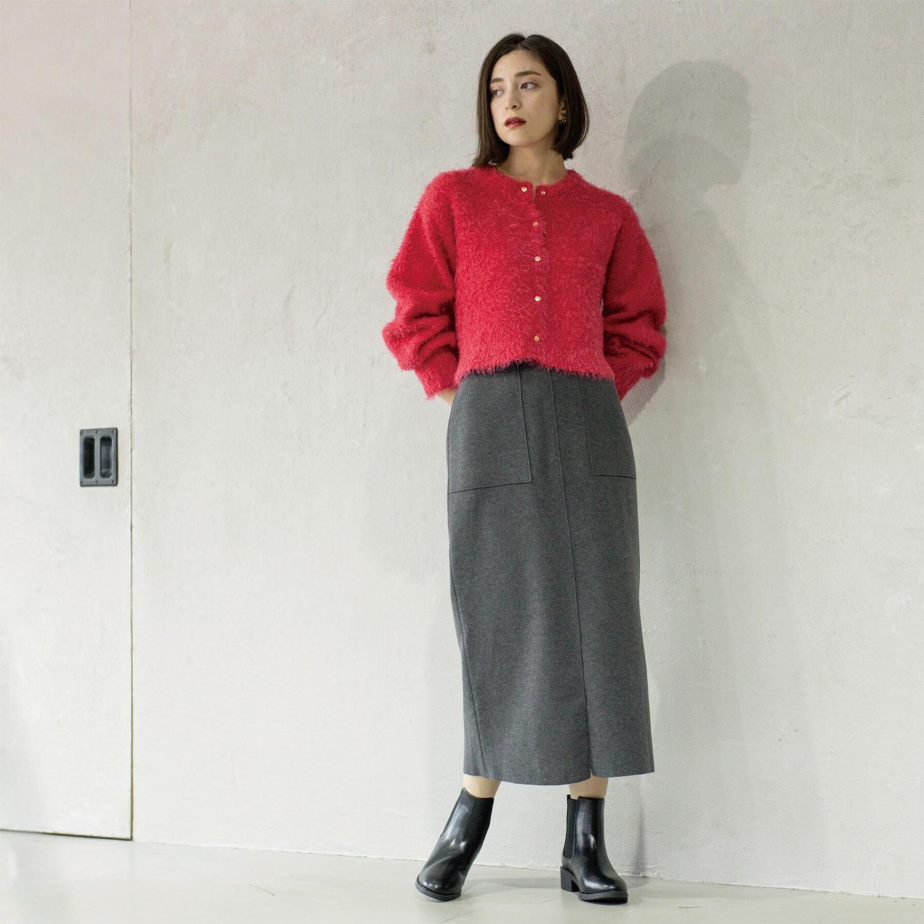 OPAQUE.CLIP「シャギーショートカーディガン【洗濯機OK】《6col》」|カーディガン|