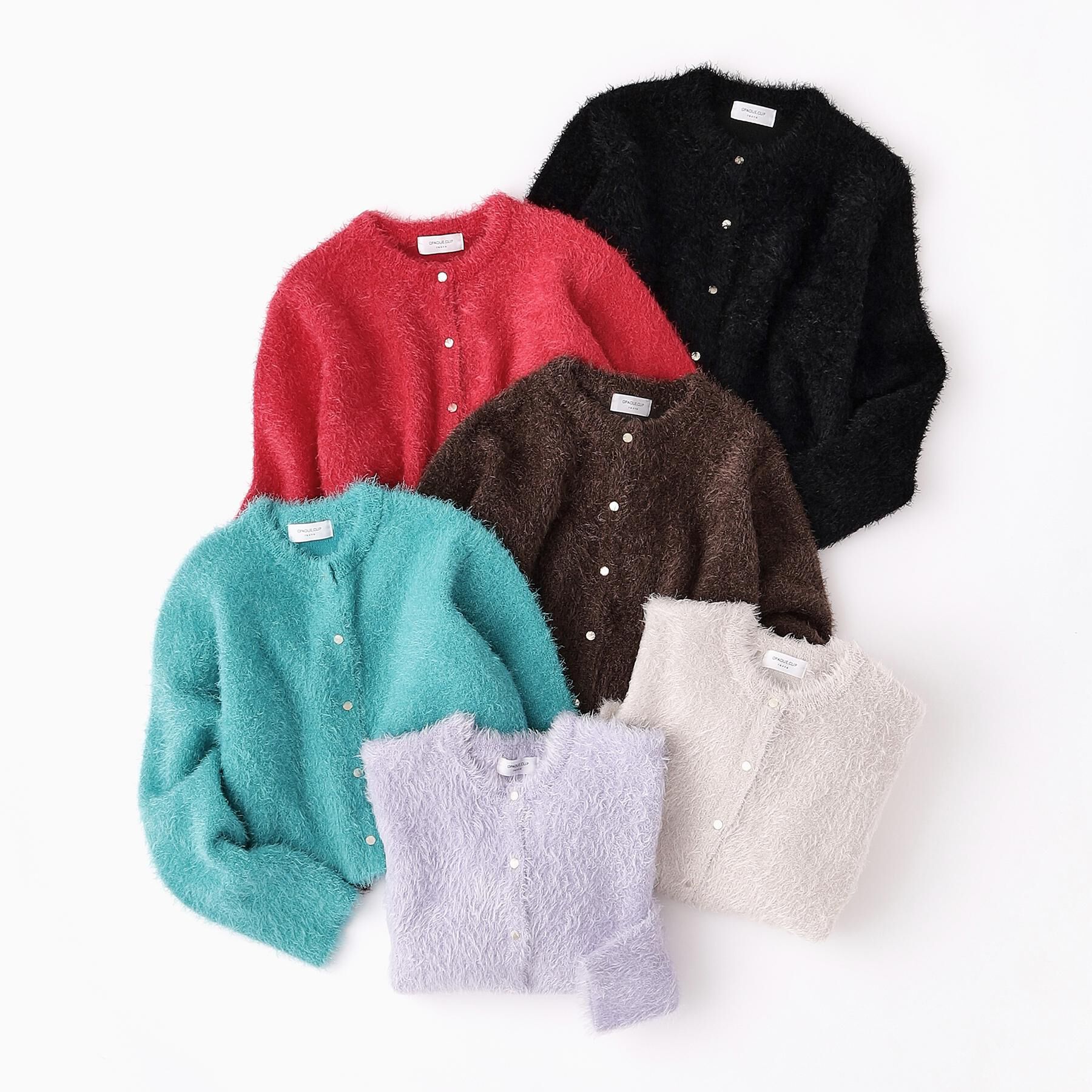 OPAQUE.CLIP「シャギーショートカーディガン【洗濯機OK】《6col》」|カーディガン|